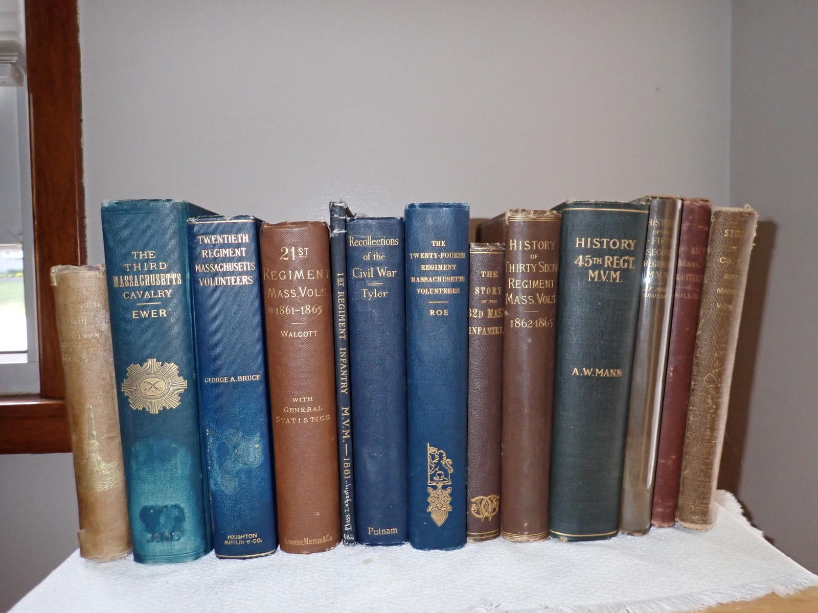 3rd Mass Cavalry & other Mass Civil War books: 13 books; Massachusetts Regiments. First Reg Infantry, Third MA Cavalry, The Old Sixth Regiment, 20th, and 21st Regiment Mass Volunteers, Company F 23rd Regiment, and 24th. 32nd Mass Infantry, 336th R