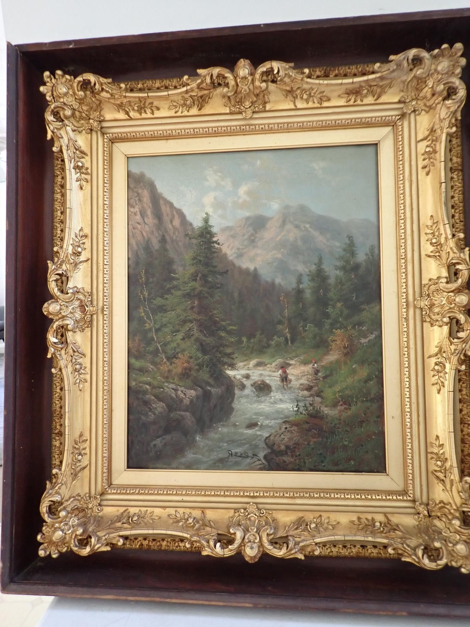 Julius Rose Fishing in Mountain Brook Painting (1 of 13)