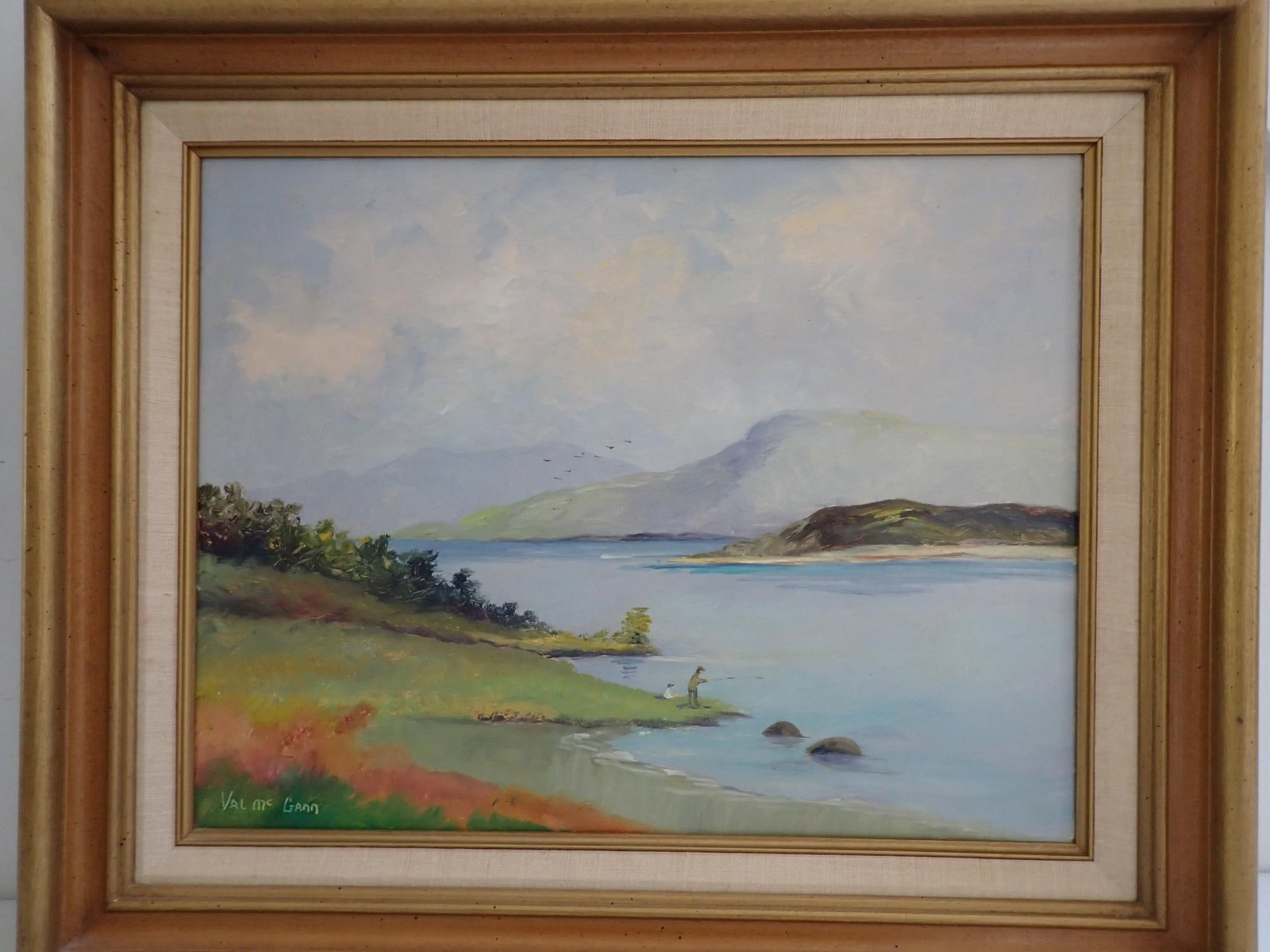 Val McGann Fisherman on lake oil on canvas (1 of 7)