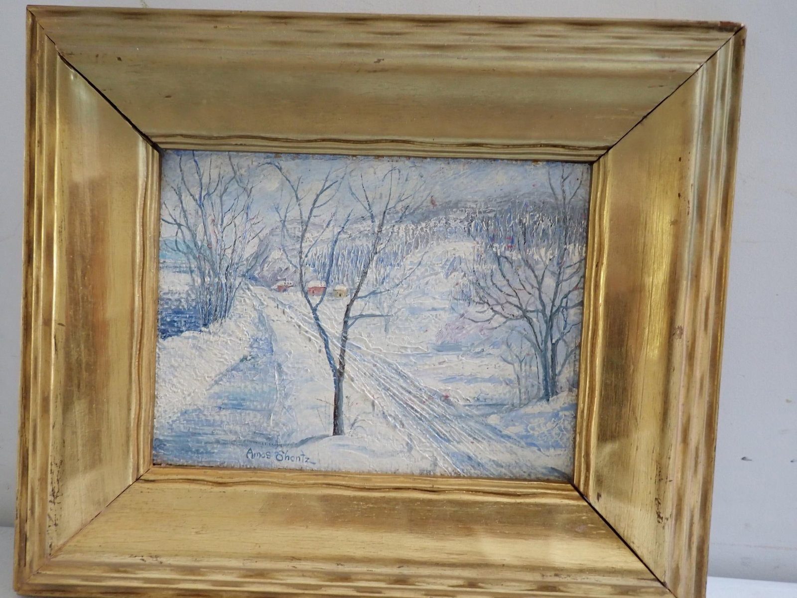 Amos Shontz "North River Road in Winter" O/C (1 of 7)