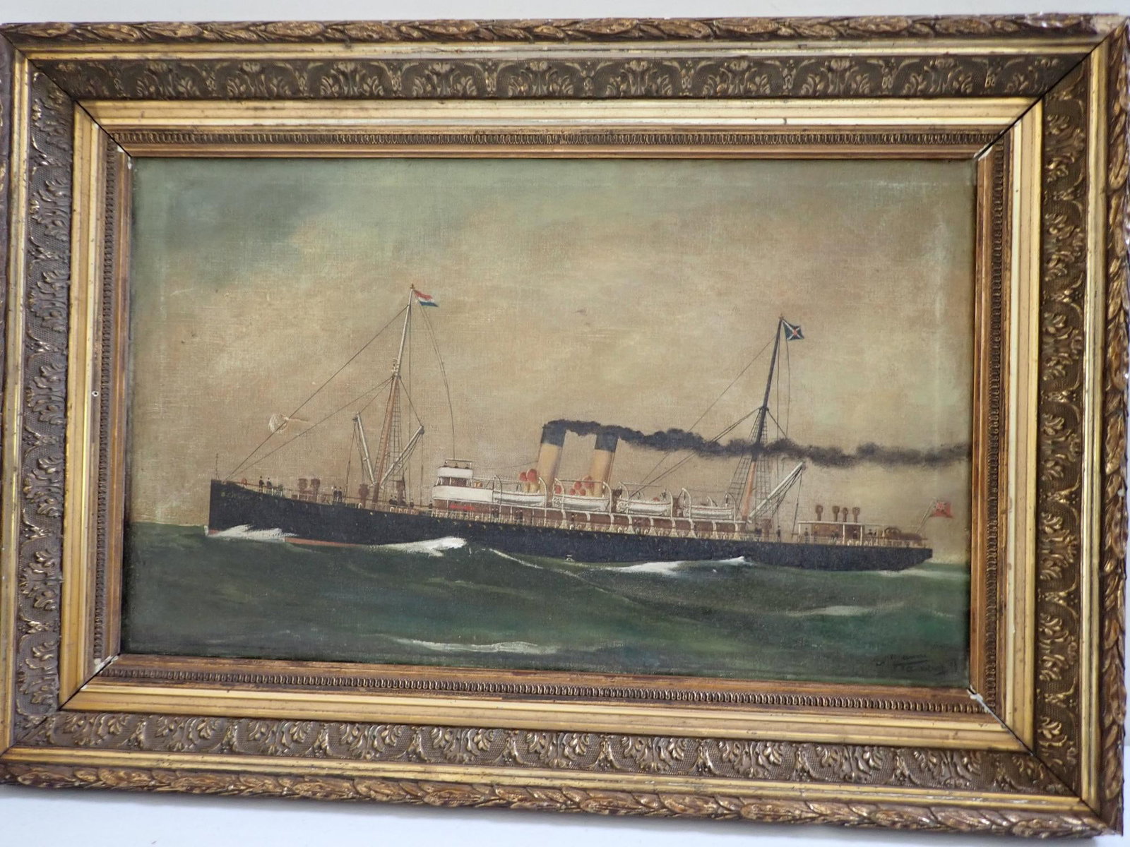 SS Berlin Steamship Oil on Canvas Painting (1 of 11)