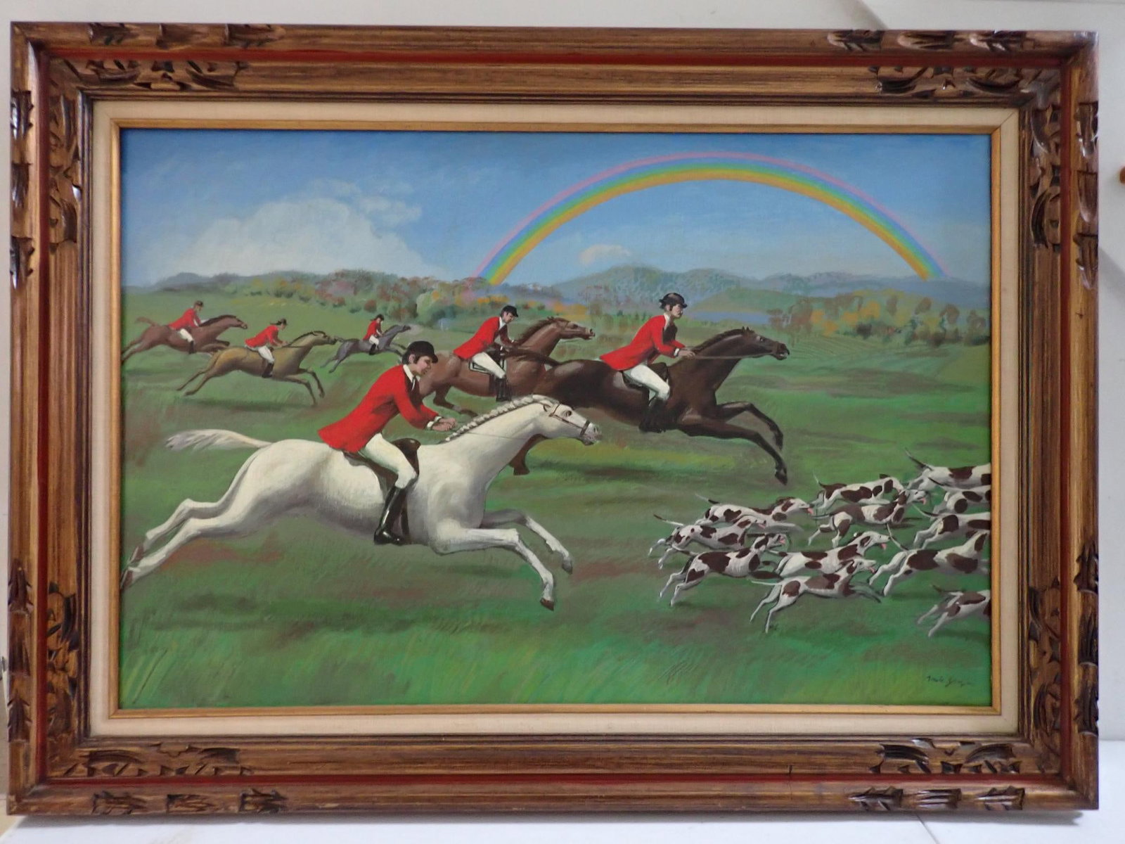 Sante Graziani Fox Hunt with Rainbow Painting (1 of 8)