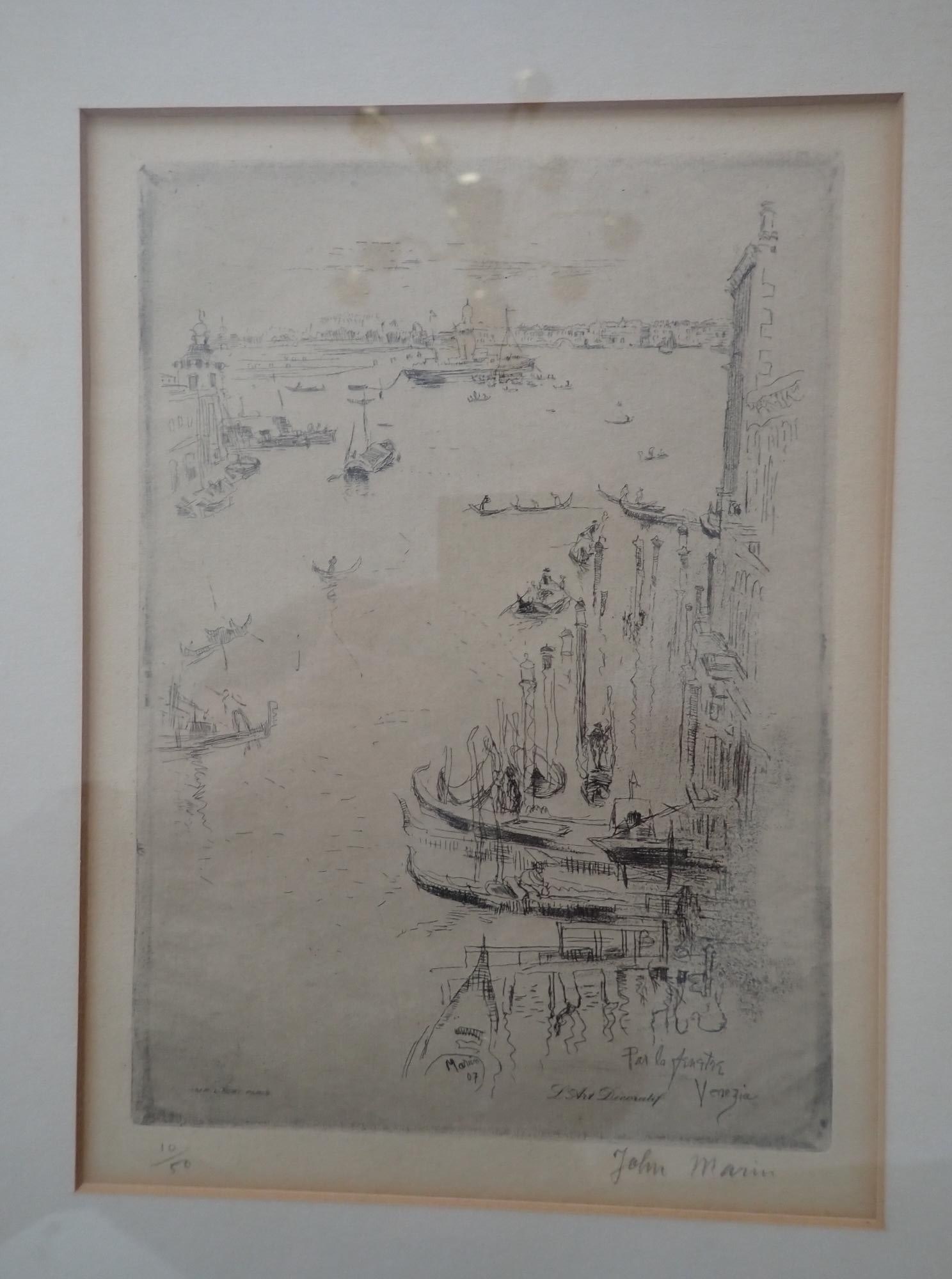John Marin Through the Window, Venice Etching - 2