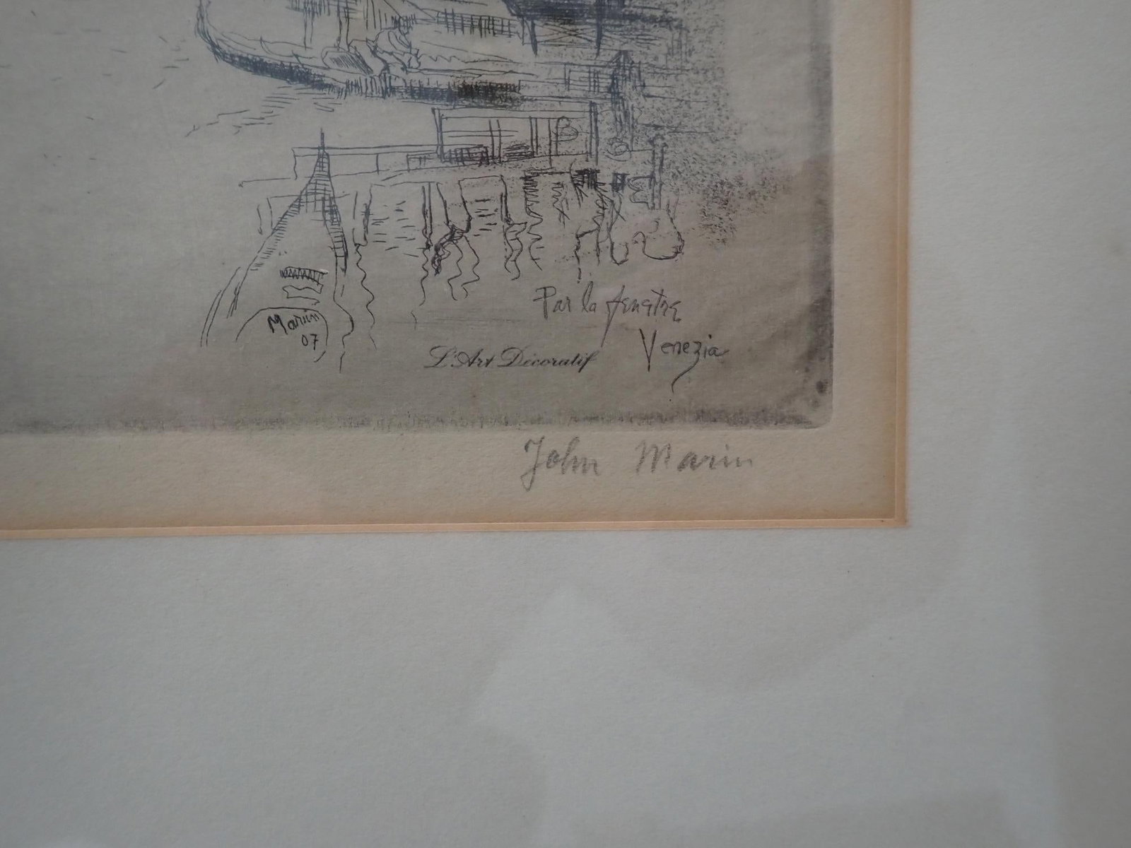 John Marin Through the Window, Venice Etching - 3