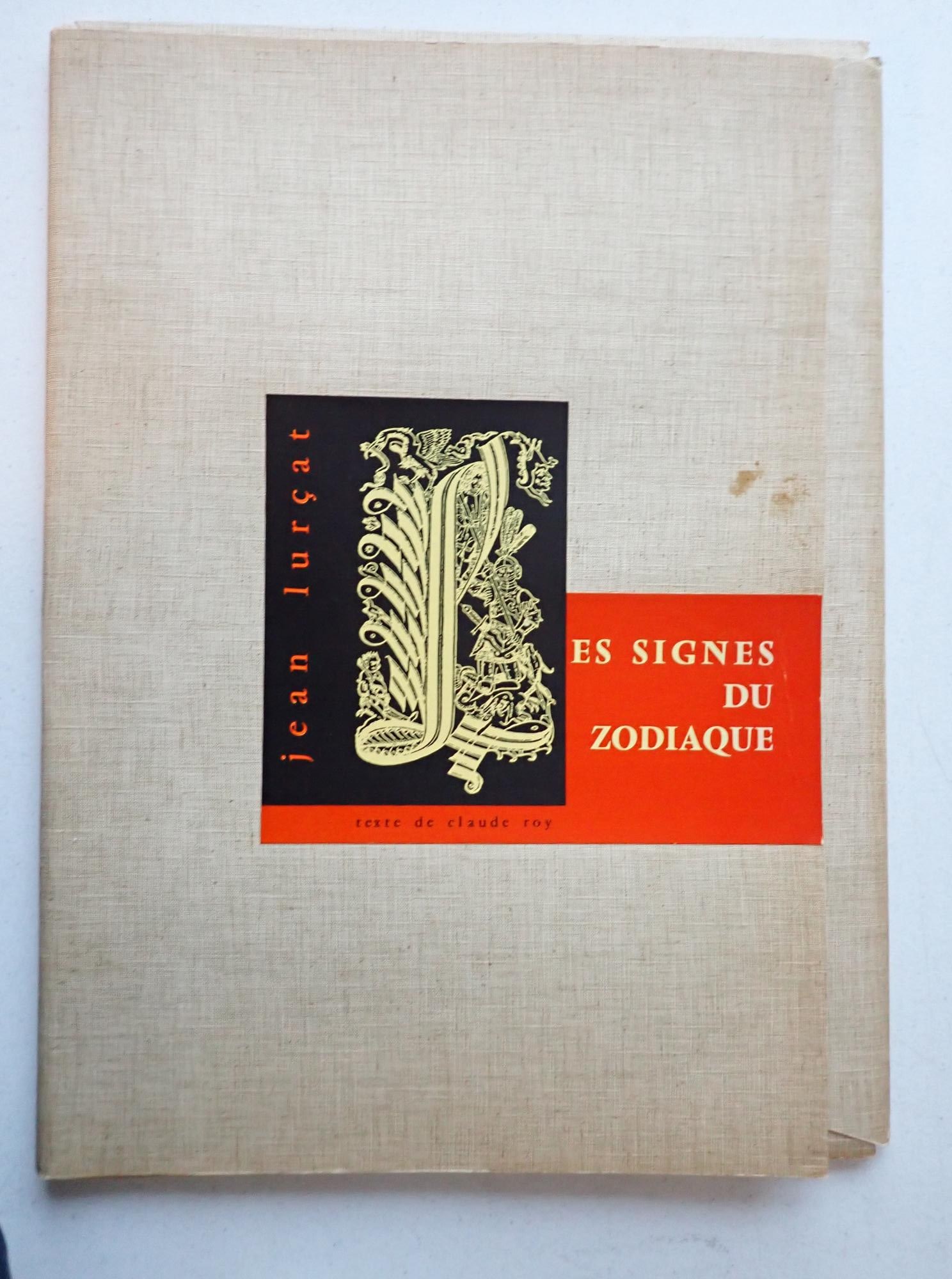 Lurcat "Es Signed du Zodiaque": Jean Lurcat (French, 1892-1966) 1959 Mixed Media Print Portfolio "Les Signes du Zodiaque" featuring 12 prints, one of each of the zodiac symbols, each signed in the stone. Each measures approximately