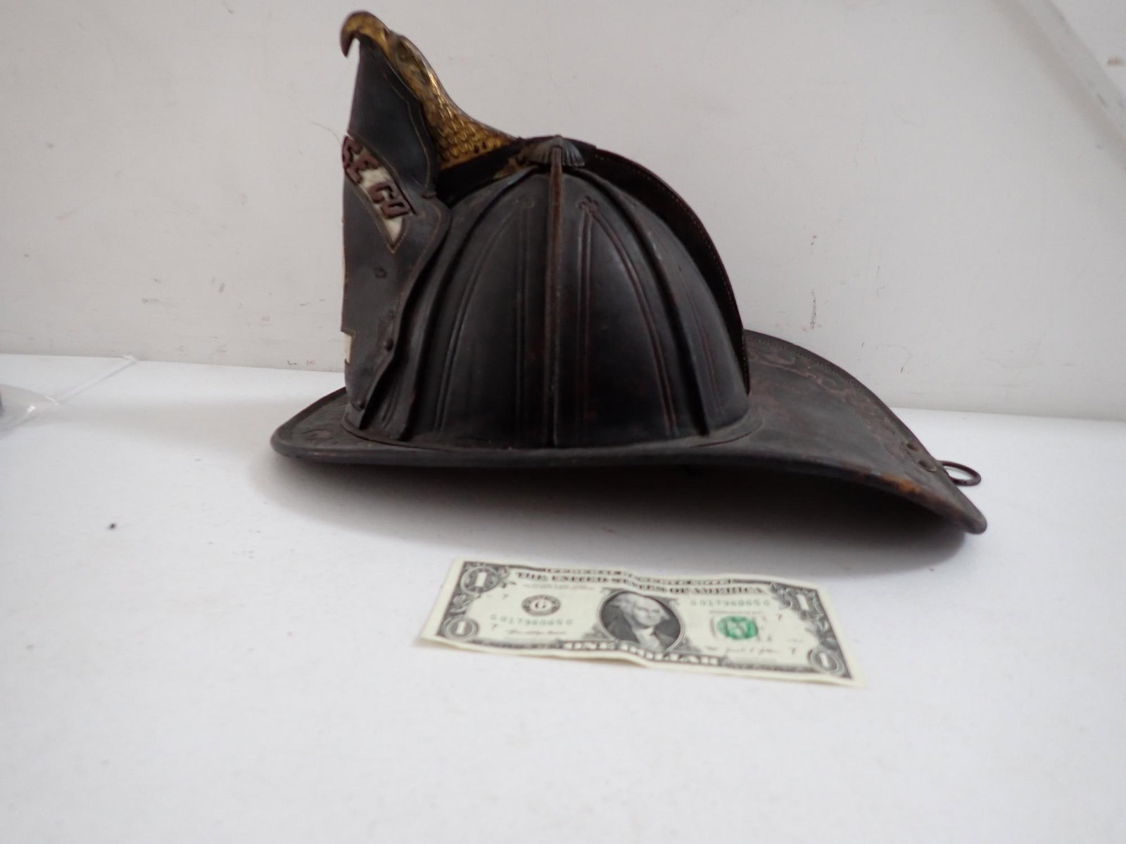 High Eagle Leather Fire Helmet - 3