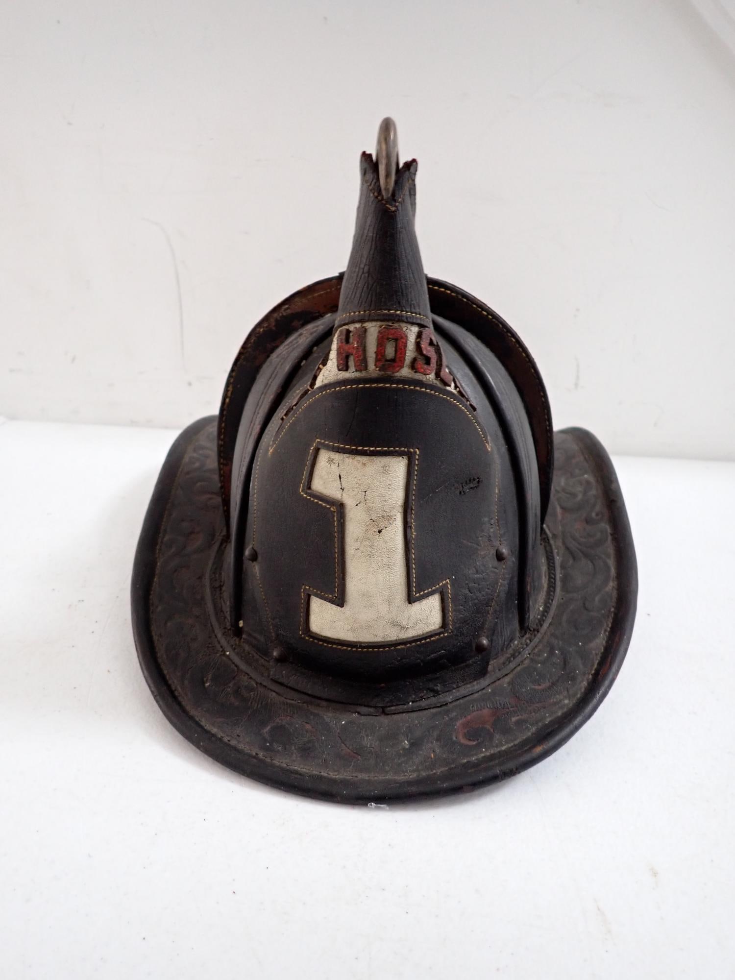 High Eagle Leather Fire Helmet - 4