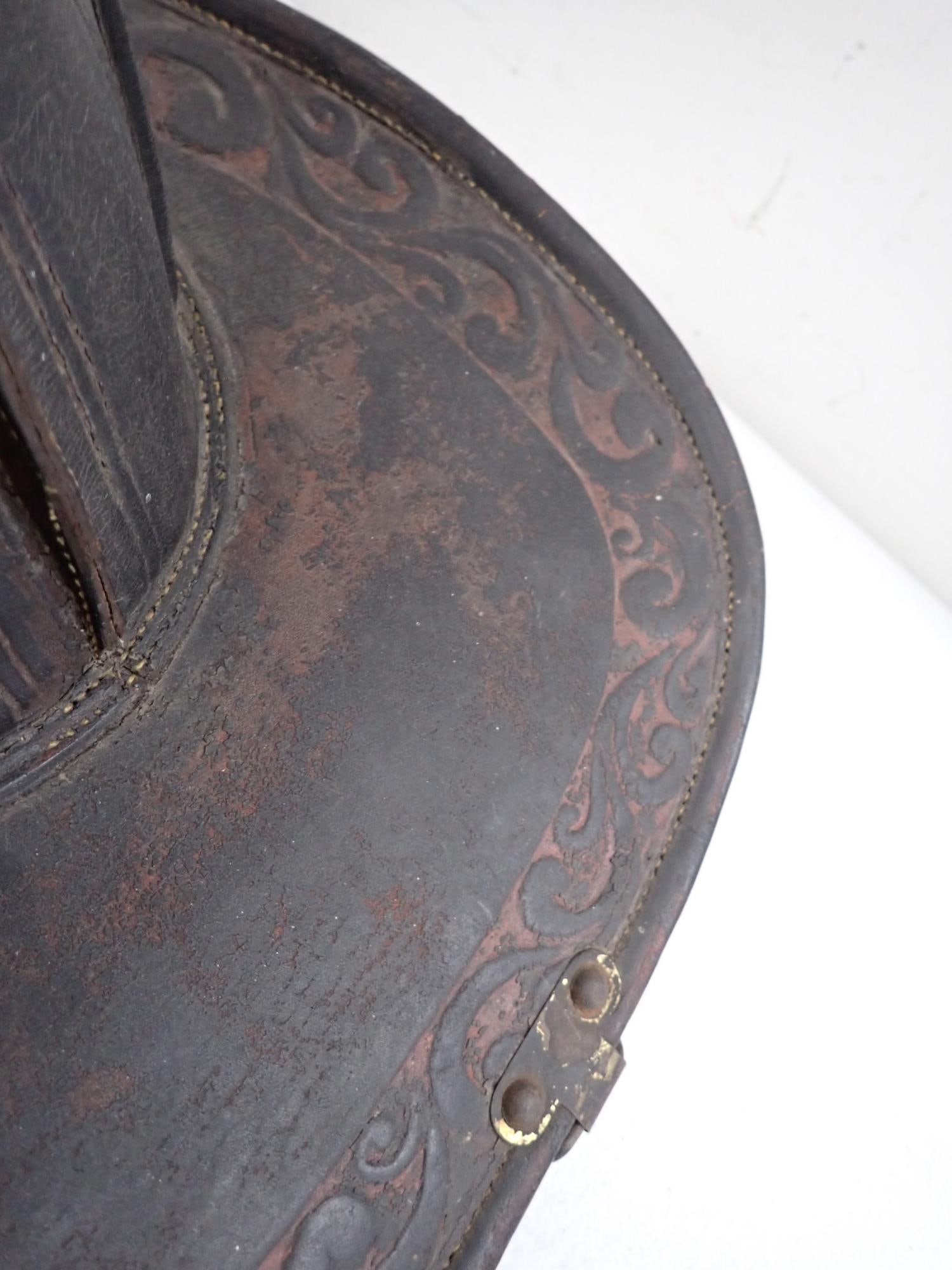 High Eagle Leather Fire Helmet - 8