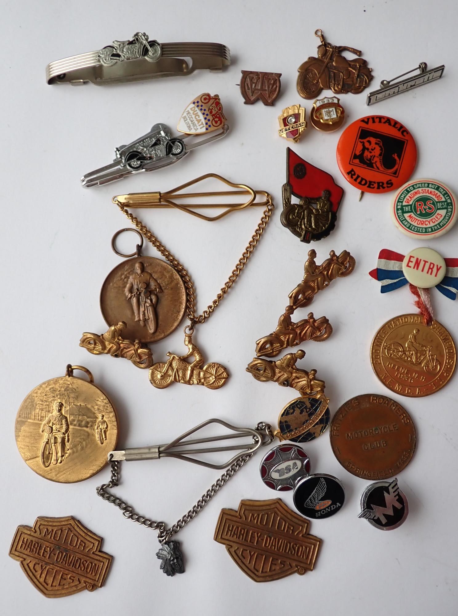 1936 Fritzie's Roamers Motorcycle Pin, etc.: 1936 Fritzie's Roamers Motorcycle Pin, etc.