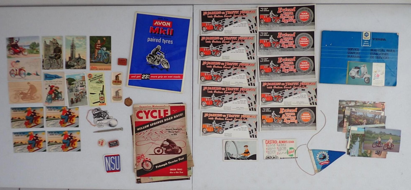 Indian Scout blotters & other Motorcycle Collectibles (1 of 20)