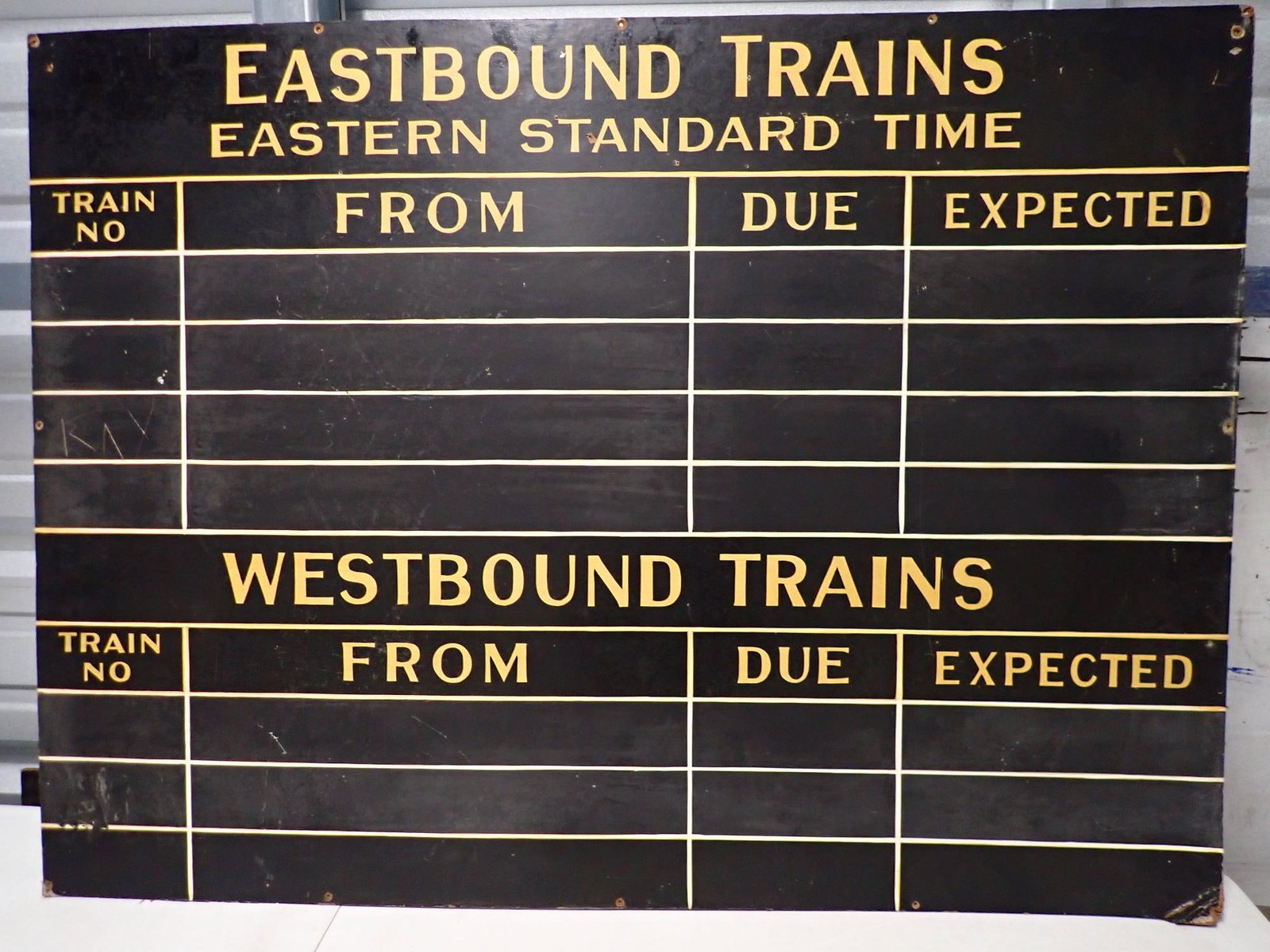 Railroad Train Schedule Board (1 of 12)