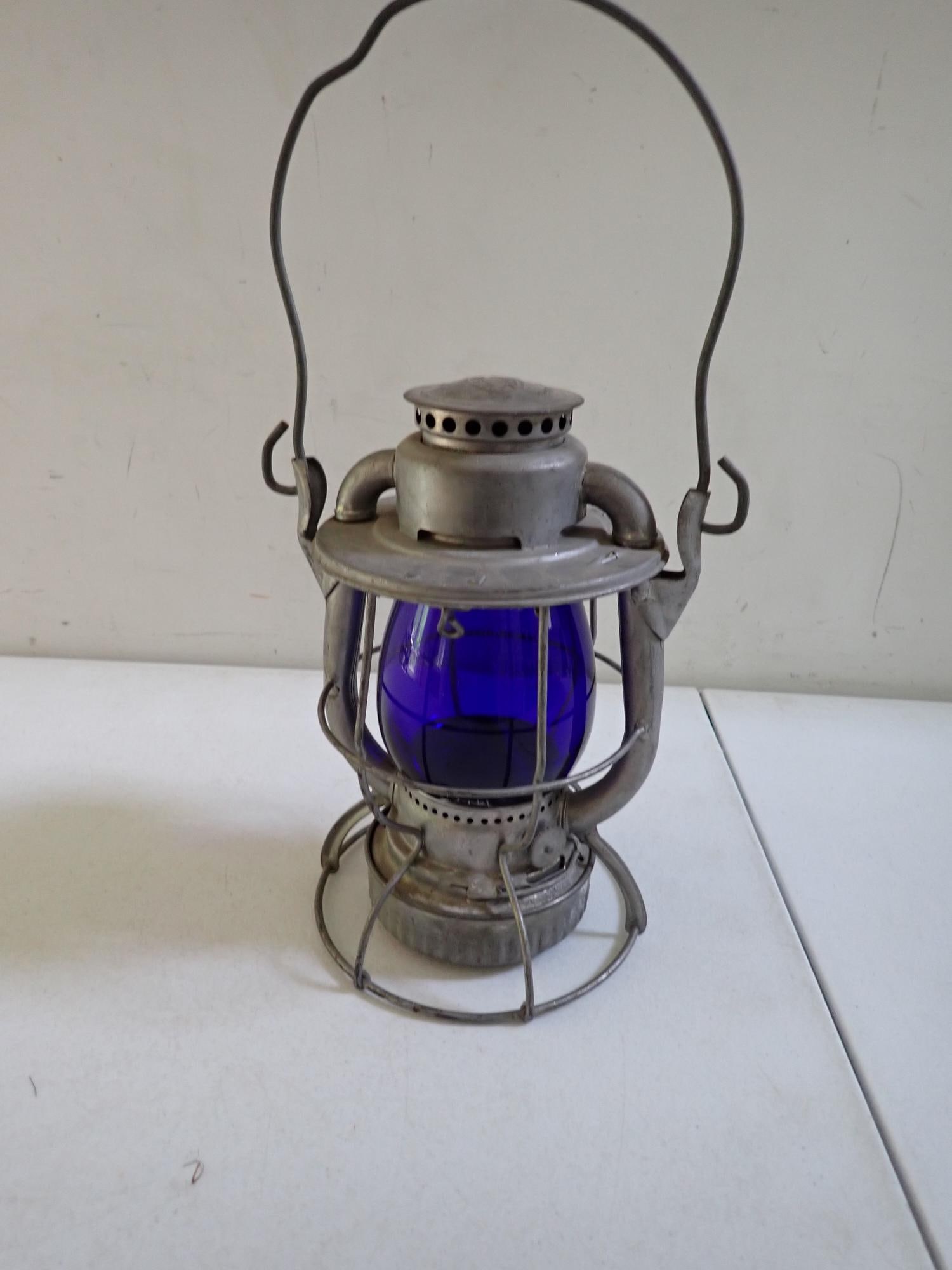 Jersey Central Lines Cobalt Blue Globe Lantern - 2
