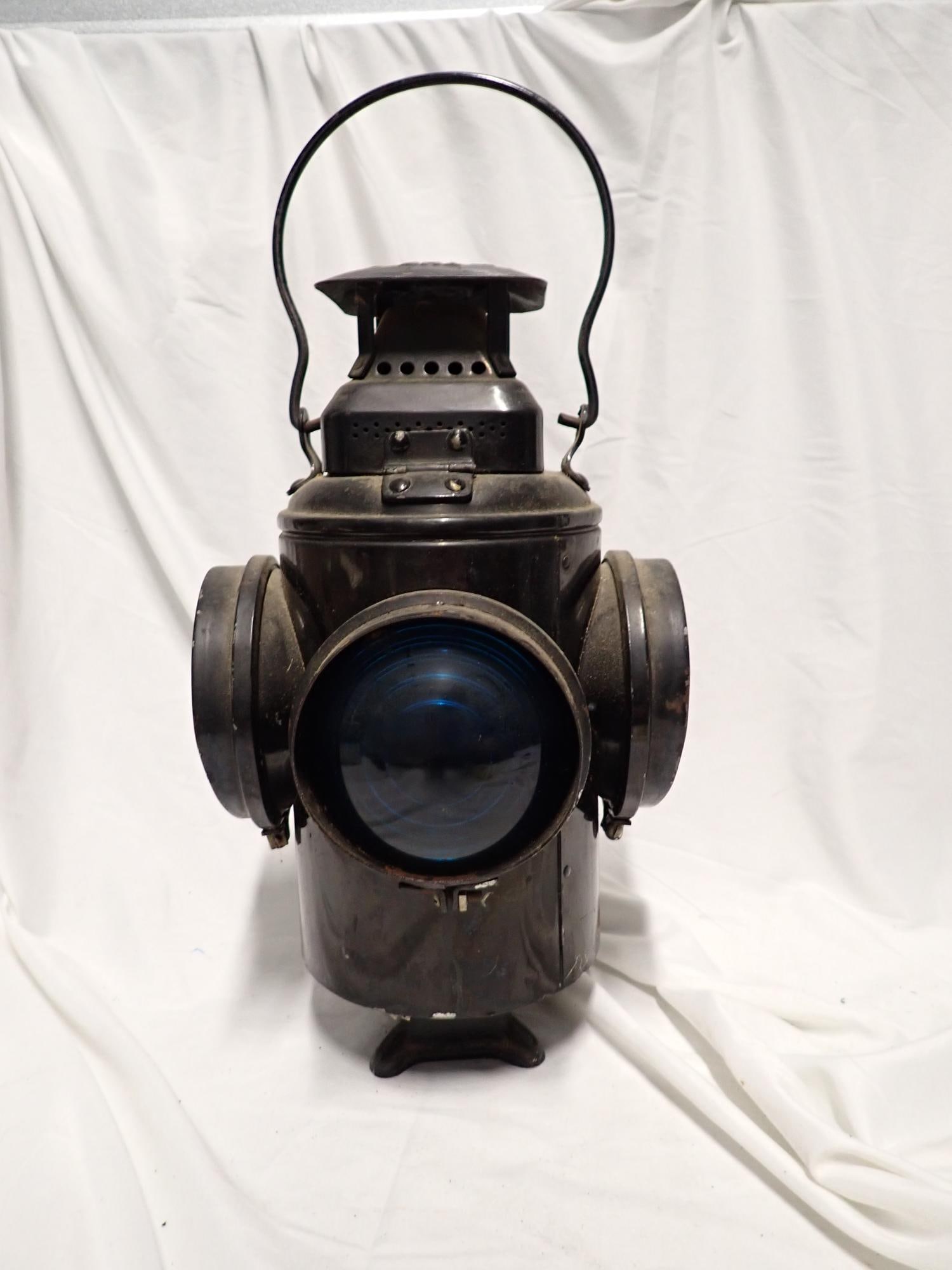 Adlake Railroad Switch Lantern: 16" Excluding handle. A little wear and rust but overall good condition.