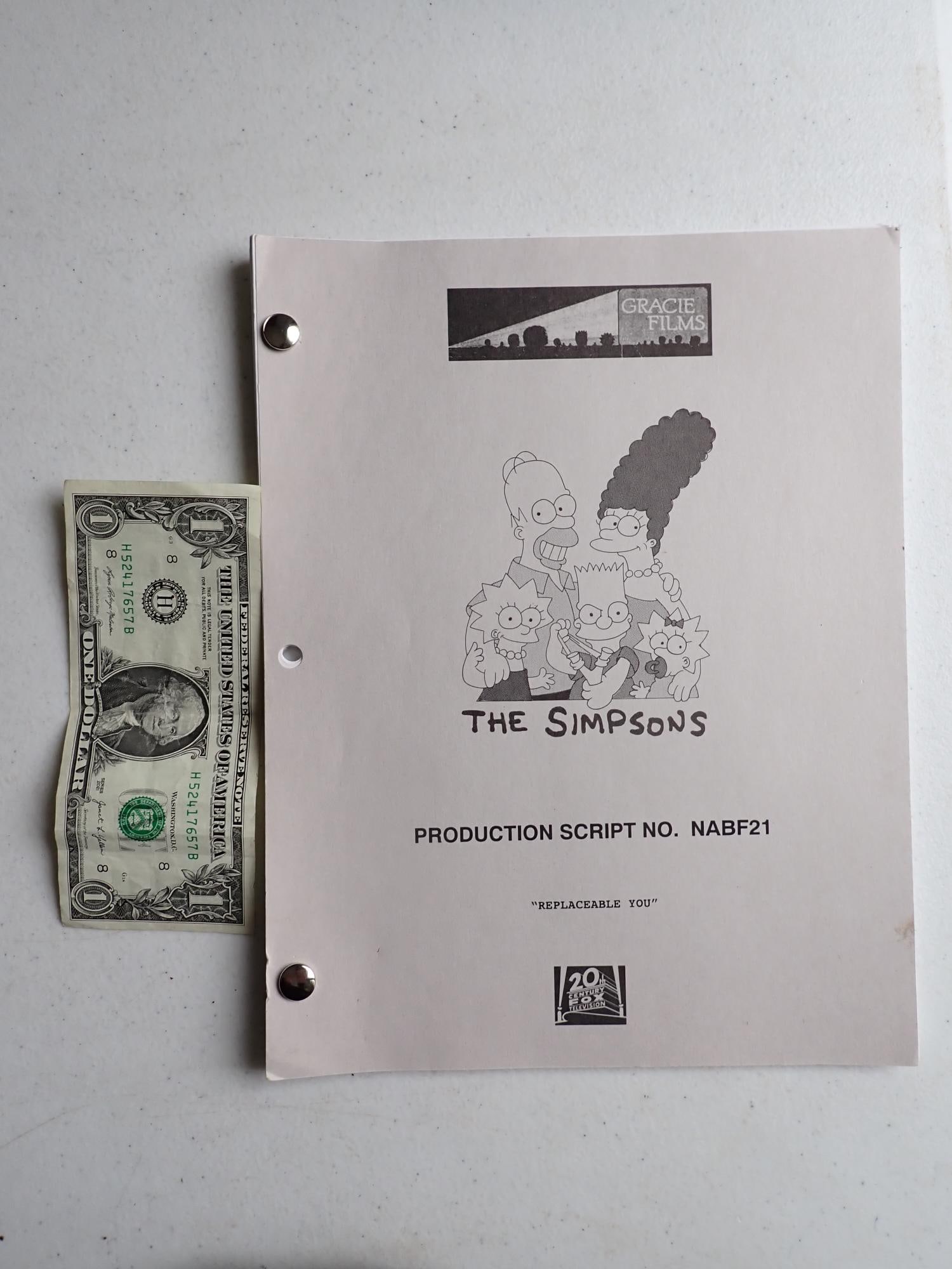The Simpson's "Replaceable You" Production Script - 12