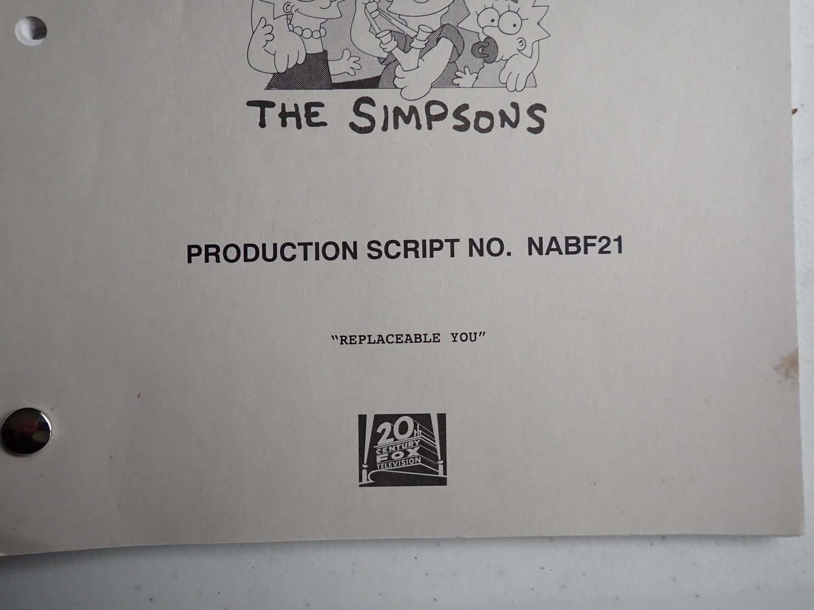The Simpson's "Replaceable You" Production Script - 3