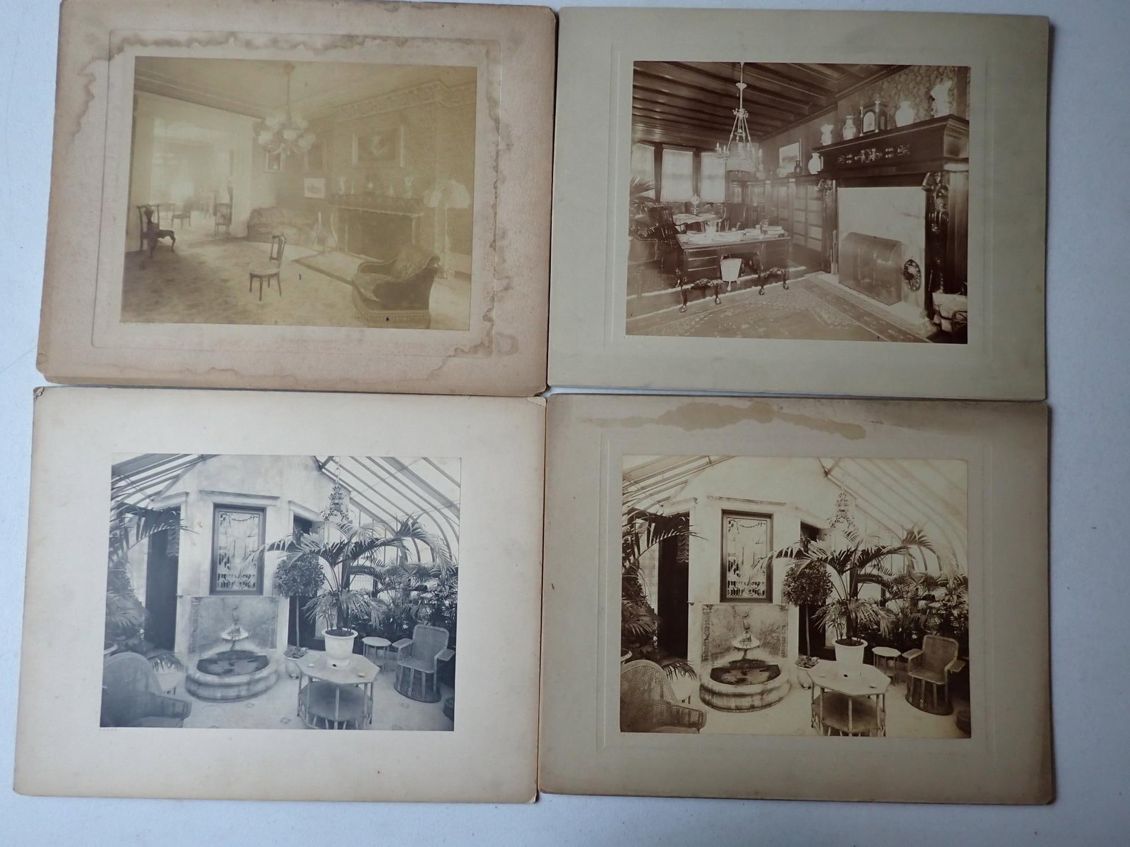 22 Cabinet Photos of Jeanes Philadelphia Home: Images 7 1/2" x 9 1/2." Overall size 11" x 14." Some staining. Several have staining that reaches image but most of staining doesn't affect images.