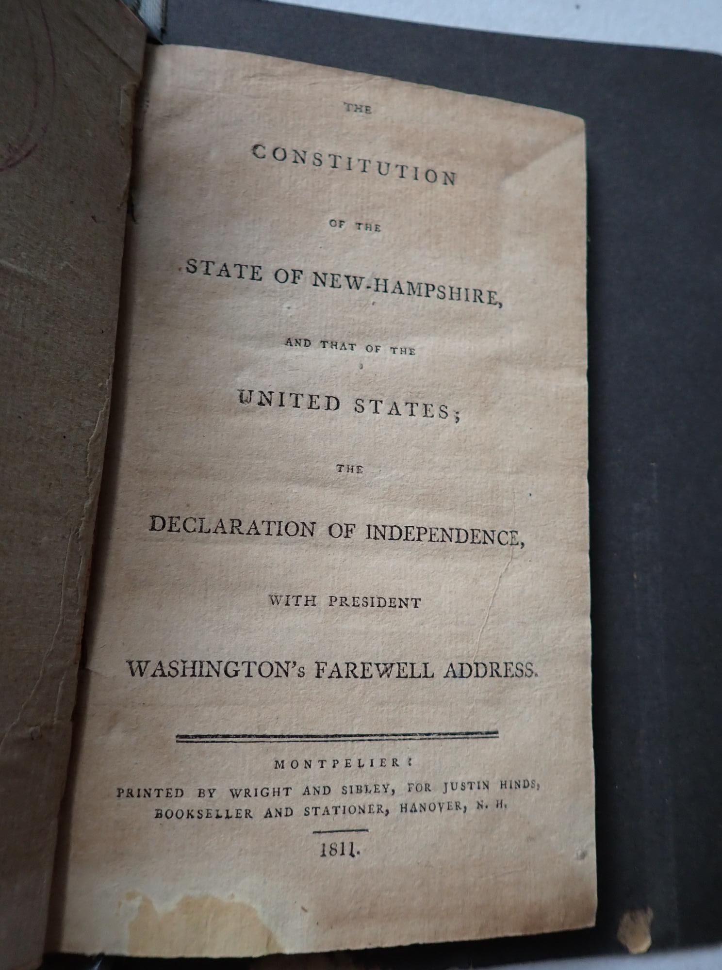 NH Constitution, Declaration of Independence Book (1 of 12)
