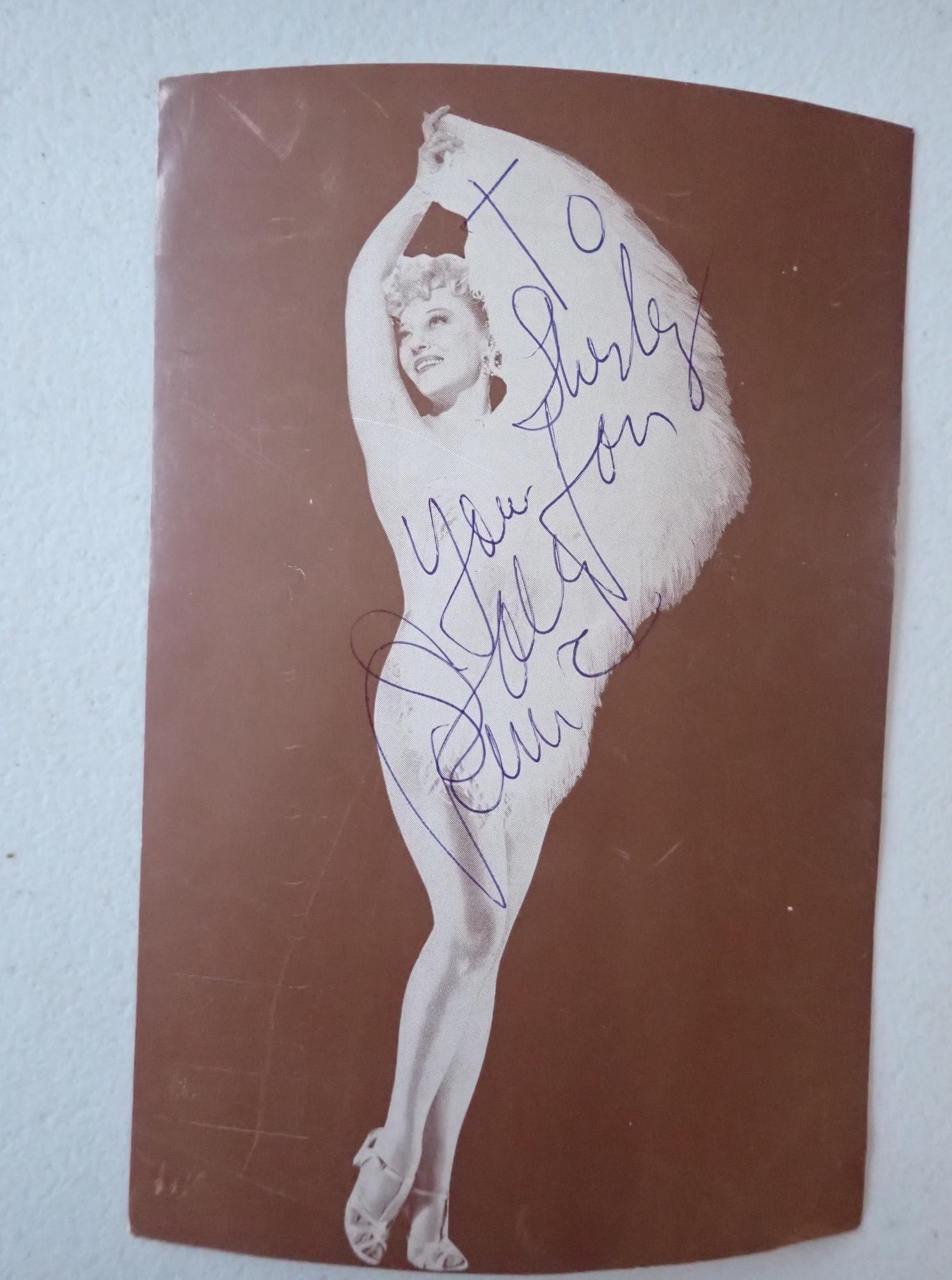 Sally Rand signed card & performance programs - 2