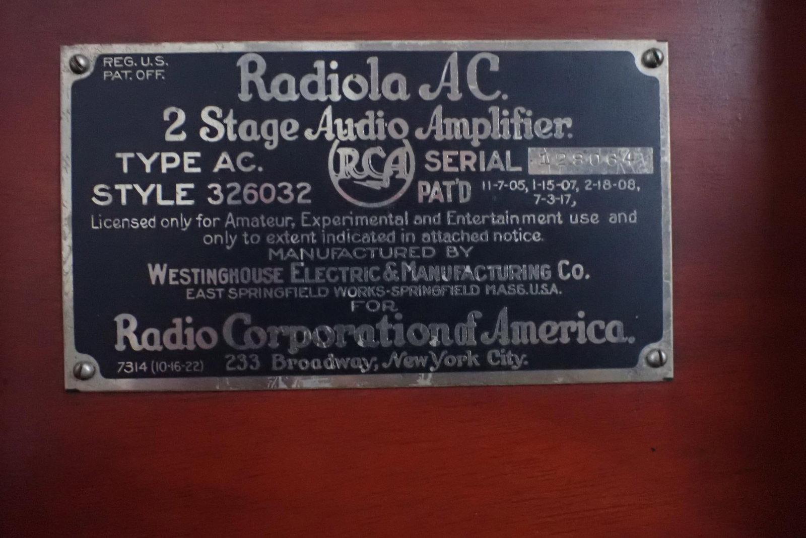 Two Westinghouse/RCA Radiola Amplifiers with Tubes - 8