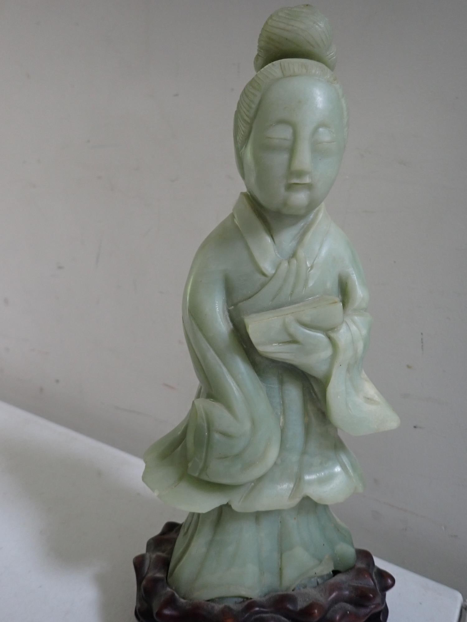Buddha Jade Figure on stand - 3