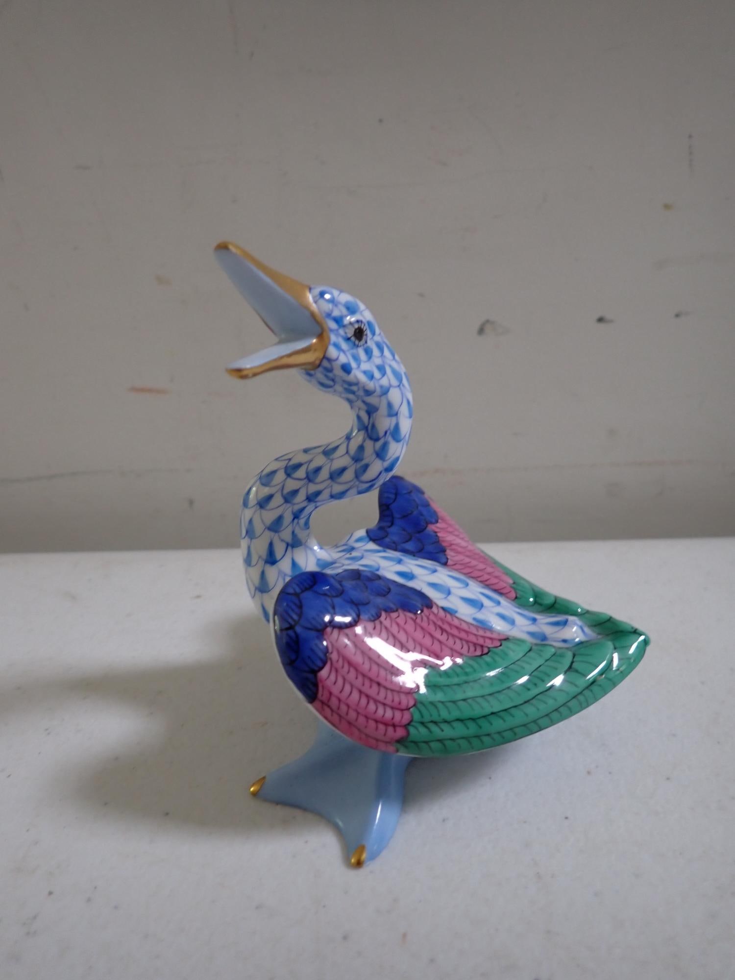 Herend Honking Goose Figure: Approximately 4"