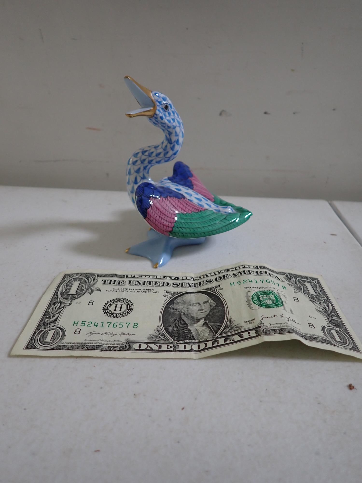 Herend Honking Goose Figure - 2