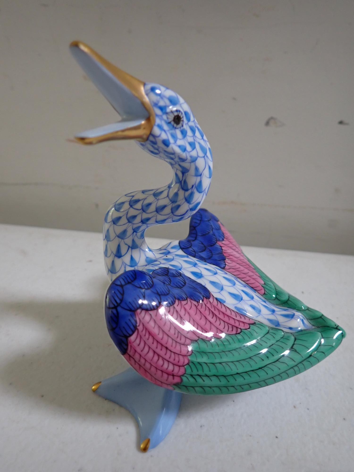 Herend Honking Goose Figure - 3