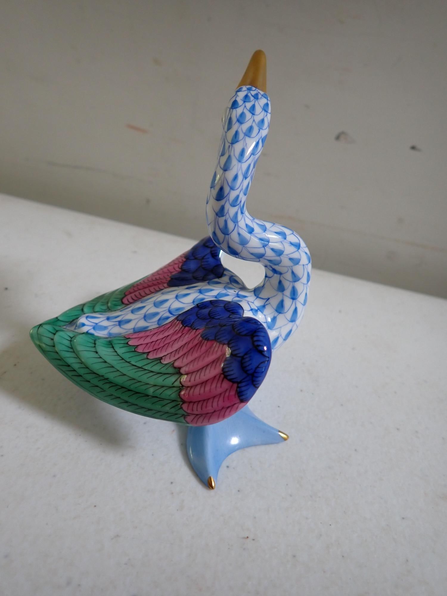 Herend Honking Goose Figure - 4