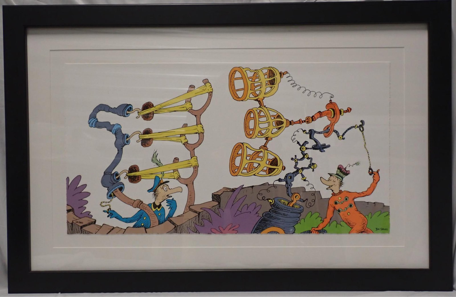 Triple-Sling-Jigger Dr. Seuss print: Ltd. Edition Frame 21 3/4" x 33 1/2" print 13" x 24 1/2" signed no 149/850 certificate of authenticity