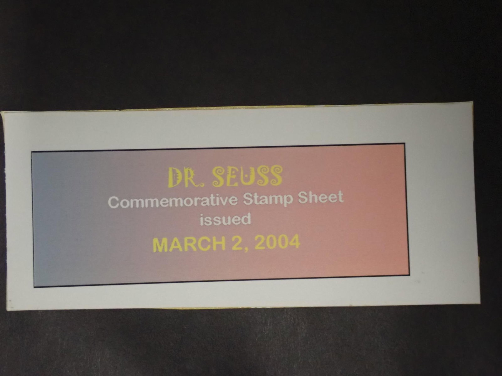 Dr. Seuss Commemorative Stamp Sheet - 4