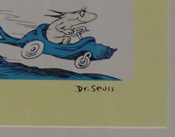 Black Fish..Blue Fish..Old Fish..New Fish Dr.Seuss: Ltd. Edition Print Signed, no 1108/2500 frame 17 3/4" x 21 1/2" print 10 1/4 x 14 certificate of authenticity