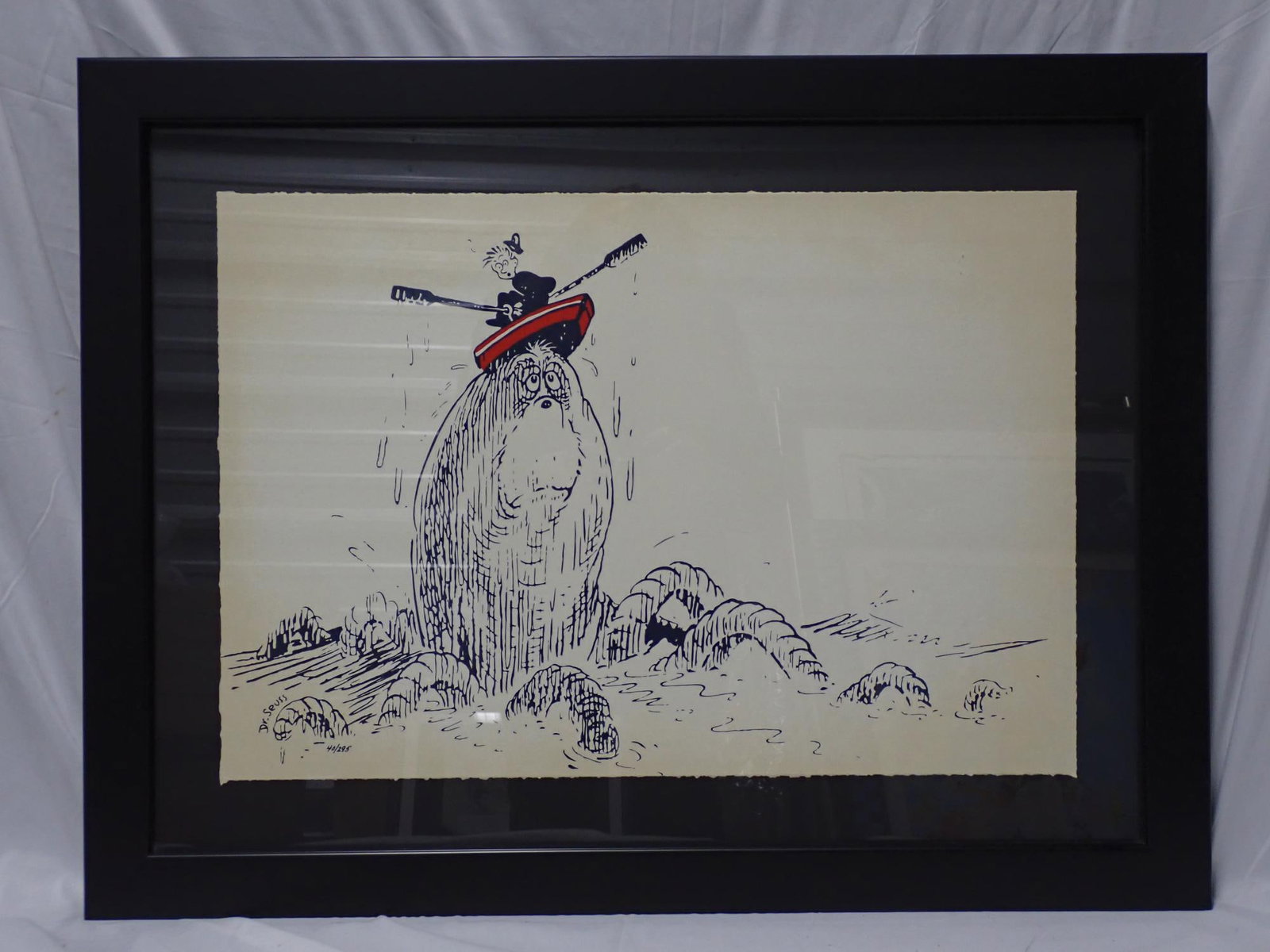 Octopus Dr. Seuss print: Ltd. Edition Print Frame 22" x 29" print 15" x 22" Signed no 40/295 some foxing, certificate of authenticity