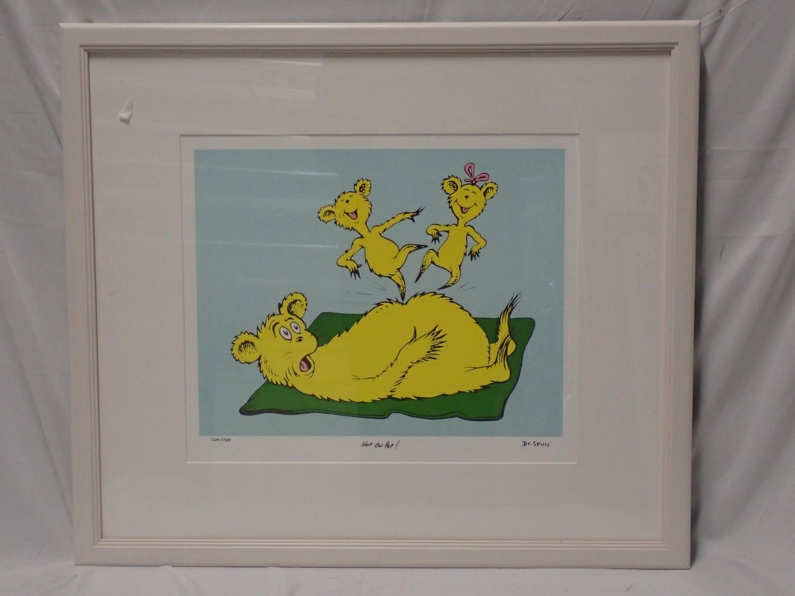 Hop On Pop. Dr. Seuss print: Ltd Edition print Frame 20 3/4" x 23 3/4" print 12 1/2" x 15" Signed, No 1204/1500 certificate of authenticity