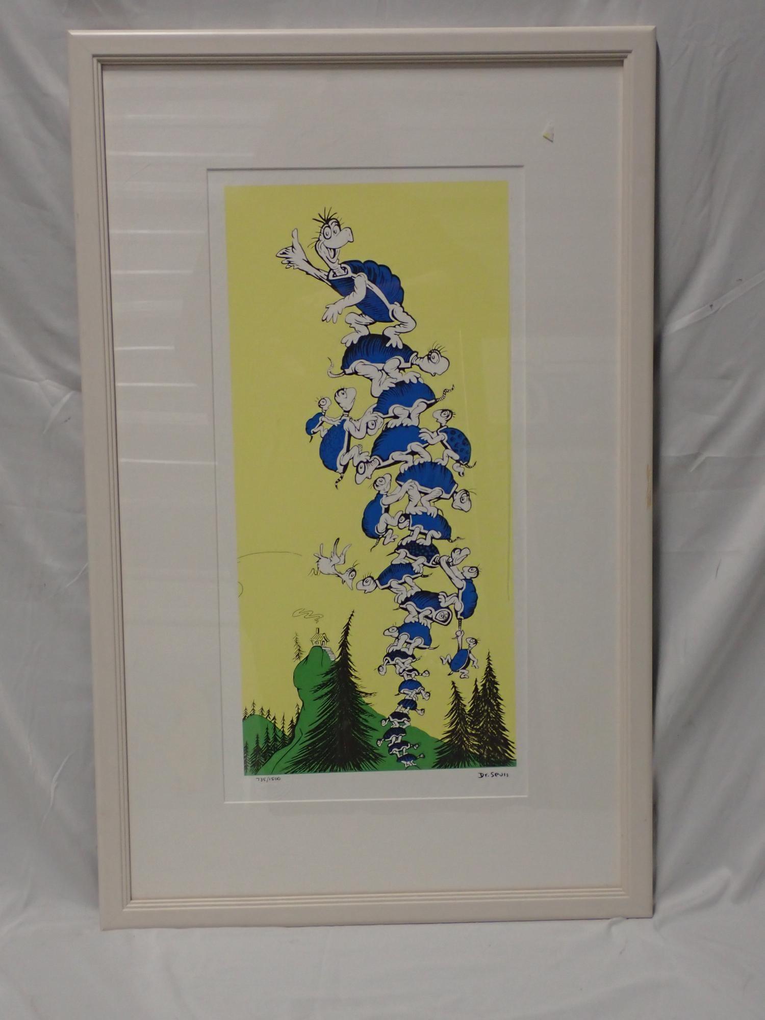 Yertle the Turtle and Other Stories: Ltd. Edition Dr. Seuss print frame 30 1/4" x 19 1/4 "print 21 1/2" x 10 1/2" Signed No 735/1500 certificate of authenticity