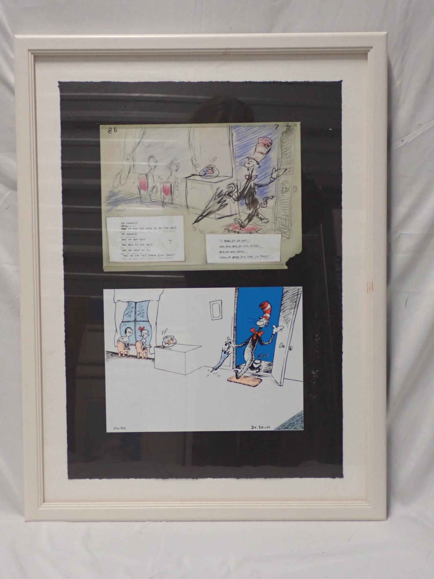 We Looked! Then We Saw Him Step on the Mat!: Ltd. Edition Diptych and print Frame 26 3/4" x 20" print 22" x 15 1/4" Signed No 546/850 Certificate of Authenticity Small Mar on right side and top of frame