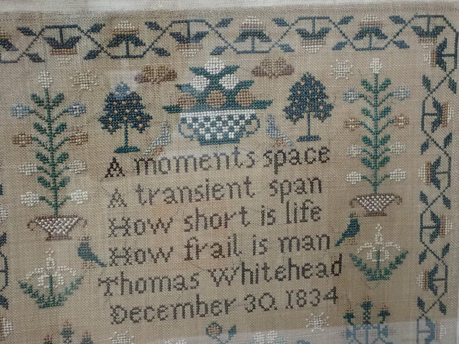 1834 Thomas Whitehead Sampler - 3