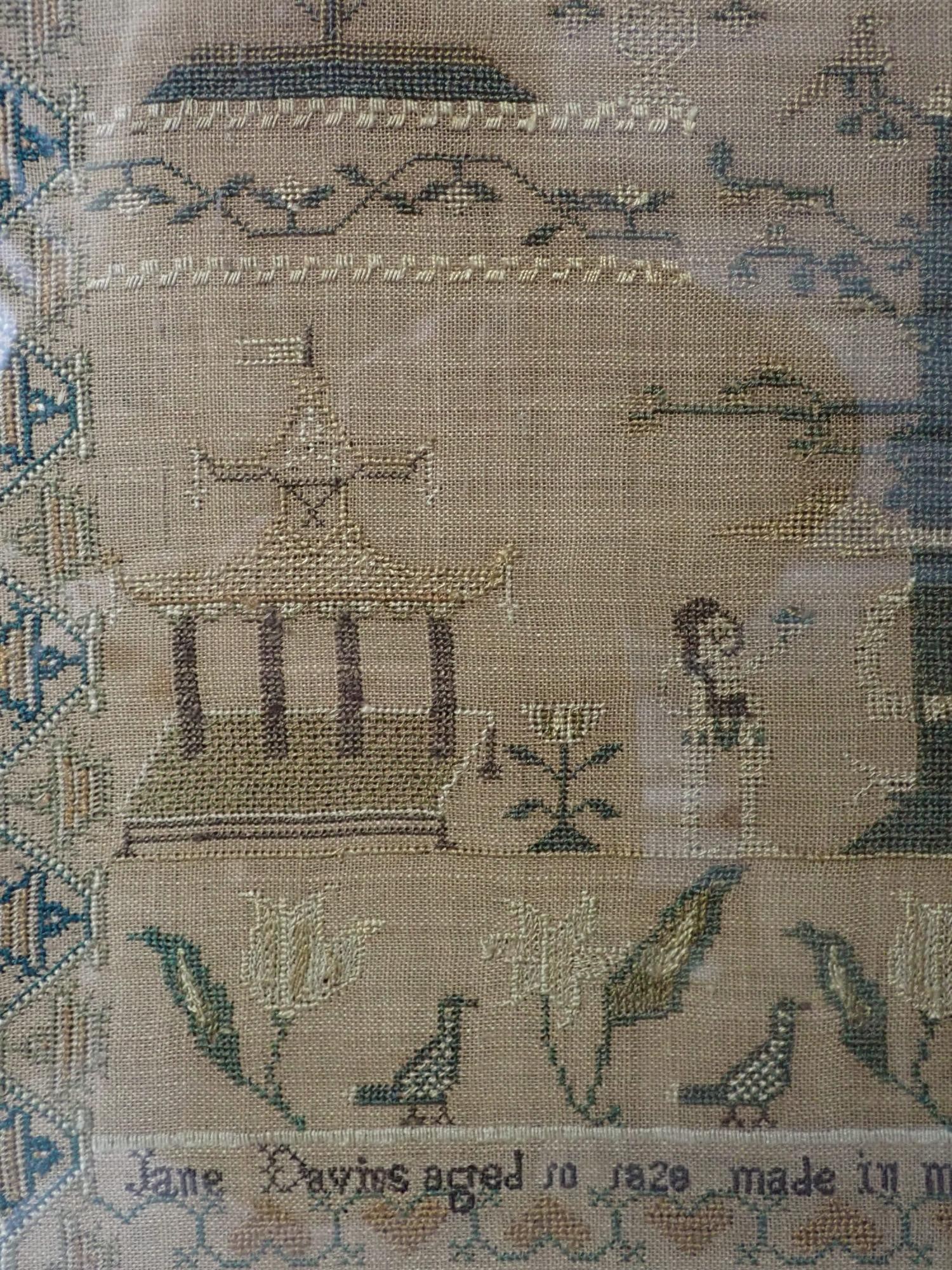 1820 Jane Davies (?) sampler - 2