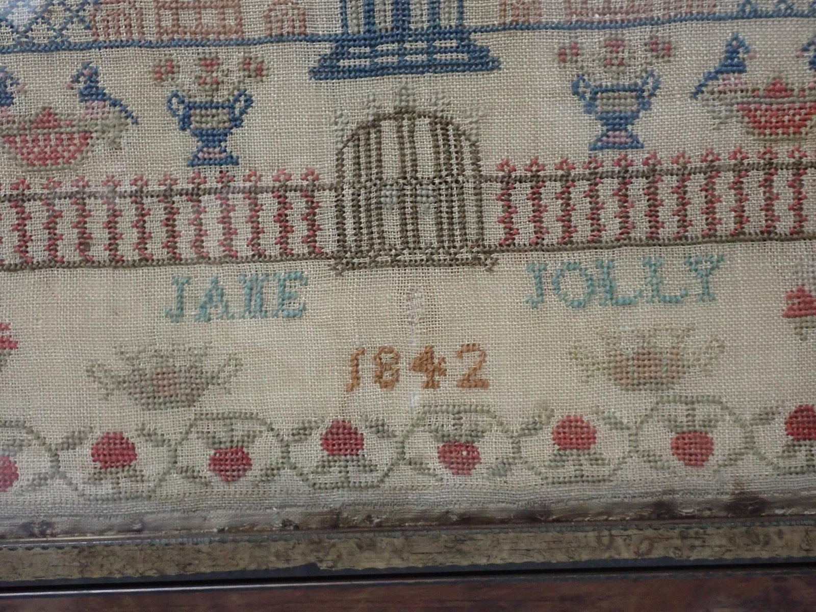 1842 Jane Jolly Sampler - 5