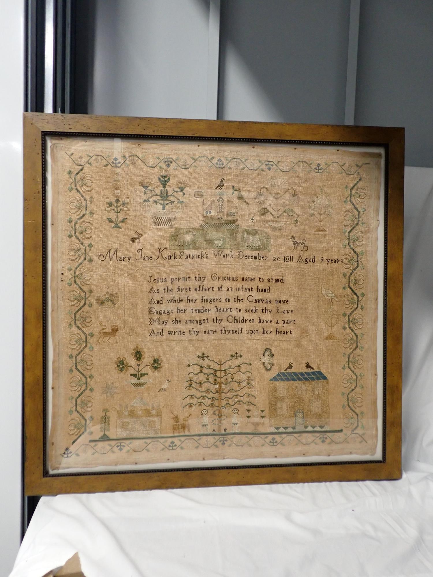 1811 Mary Jane Kirkpatrick Sampler - 2