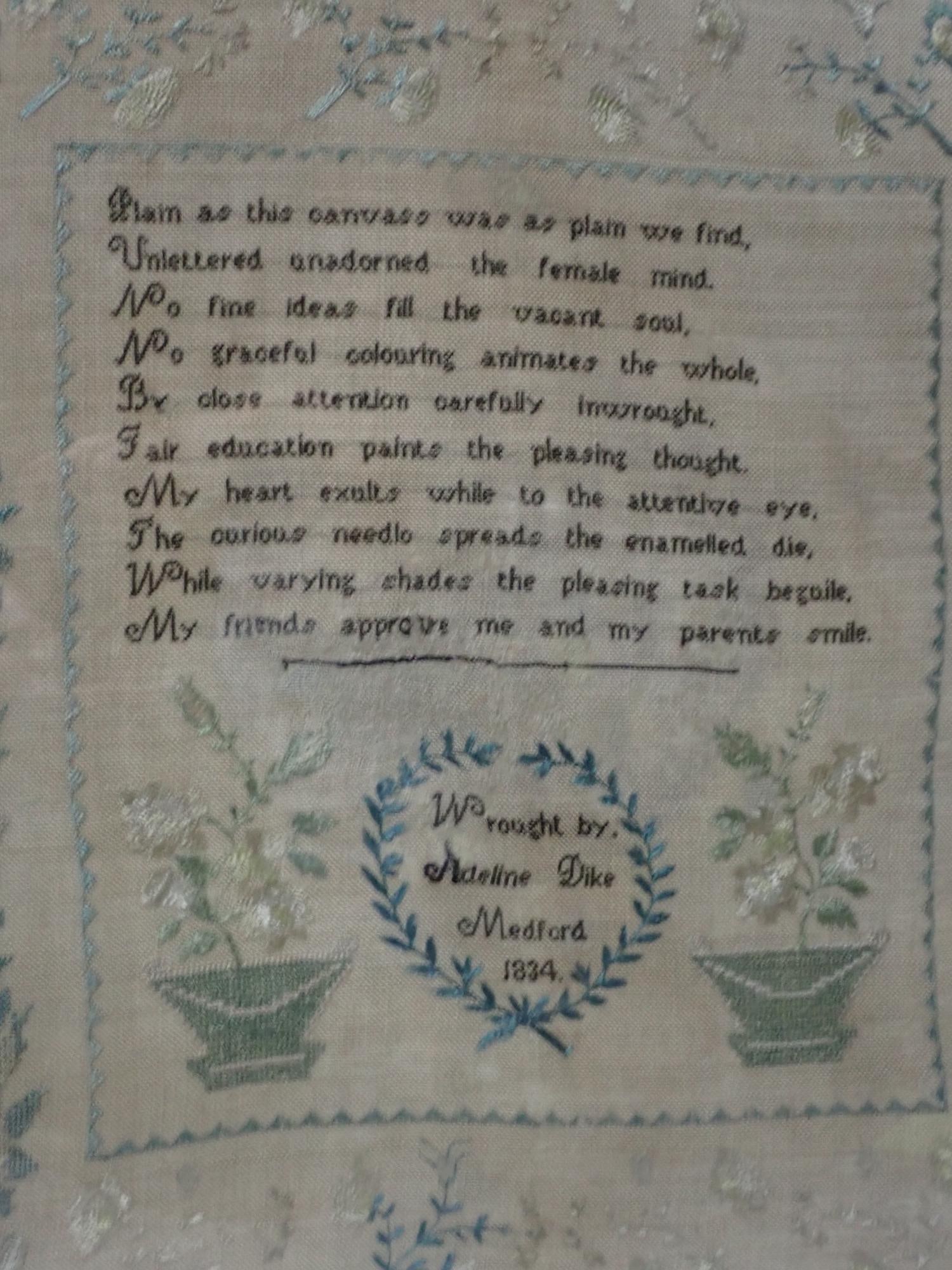 1834 Adeline Dike Sampler - 4
