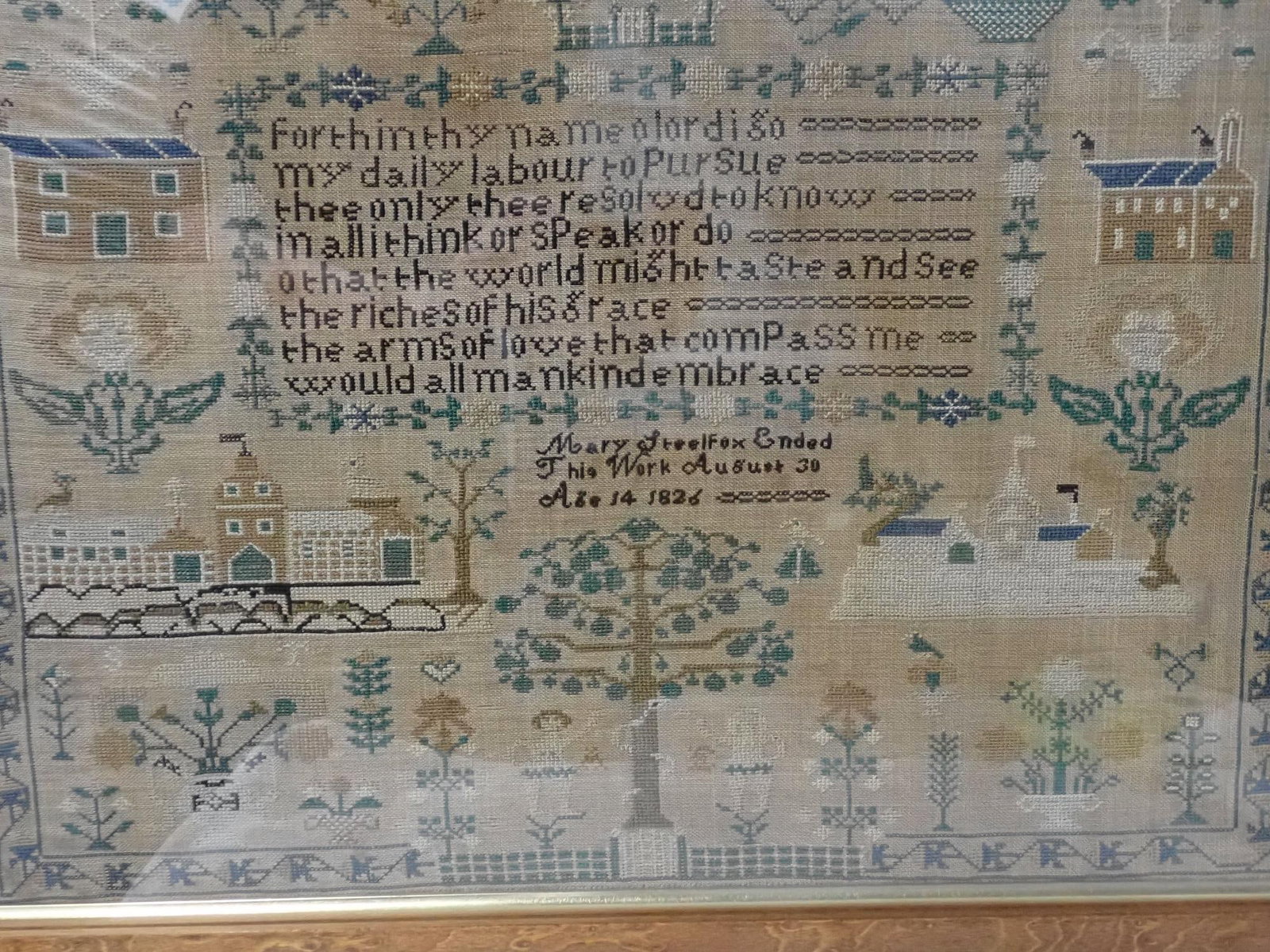 1826 Mary Steelfox Sampler - 3