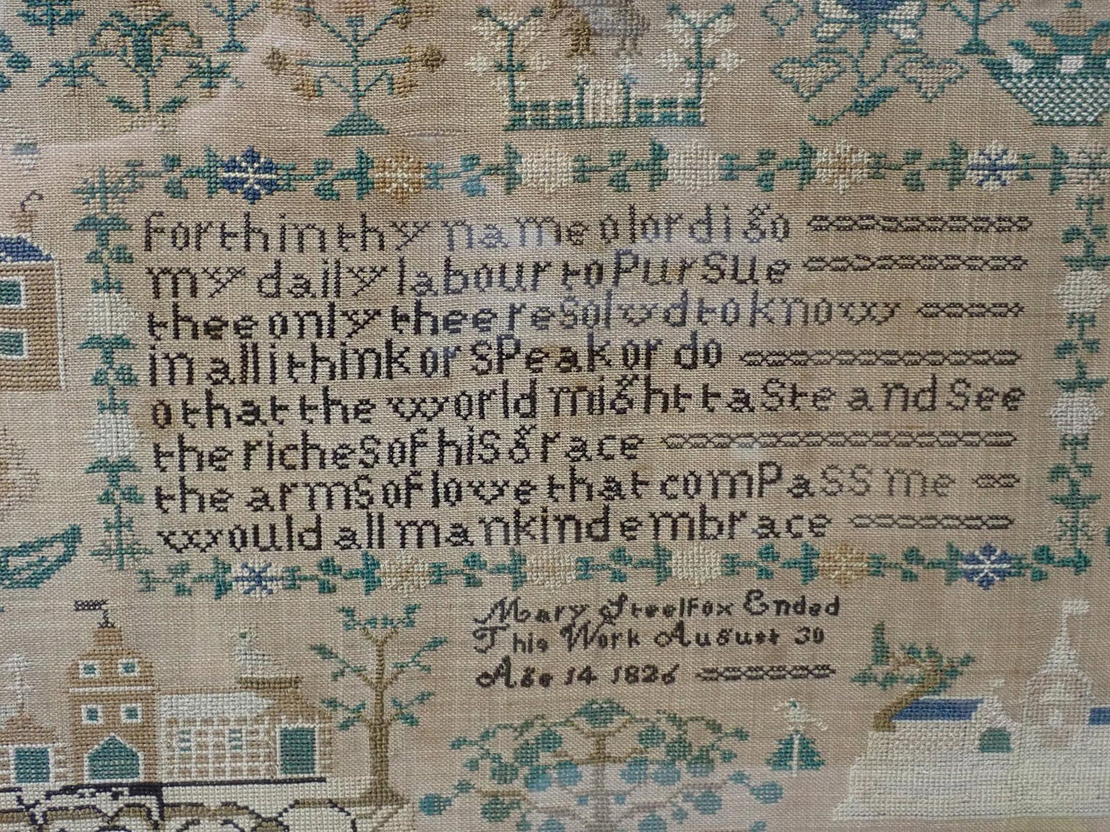1826 Mary Steelfox Sampler - 6