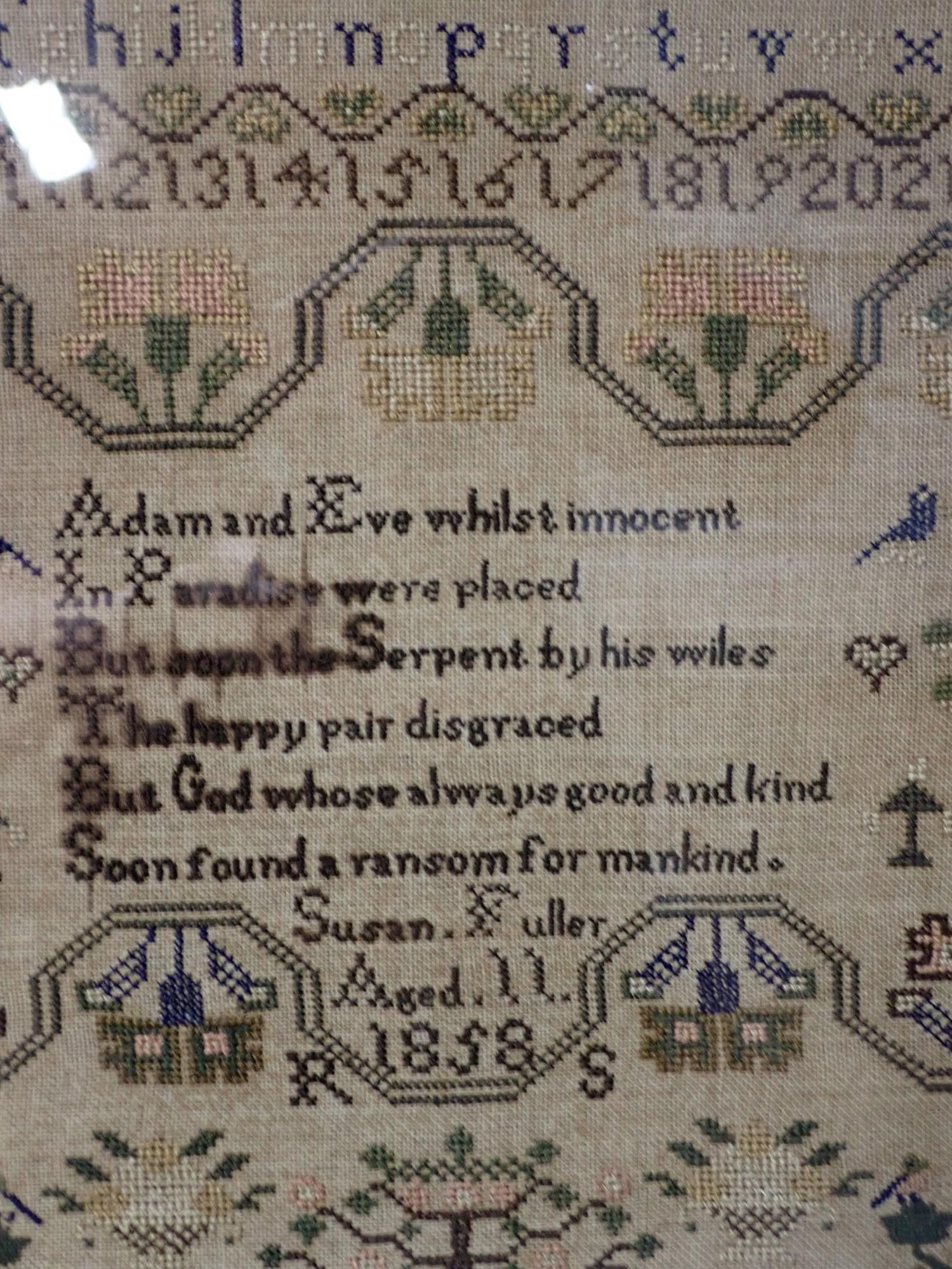 1858 Susan Fuller Sampler - 3