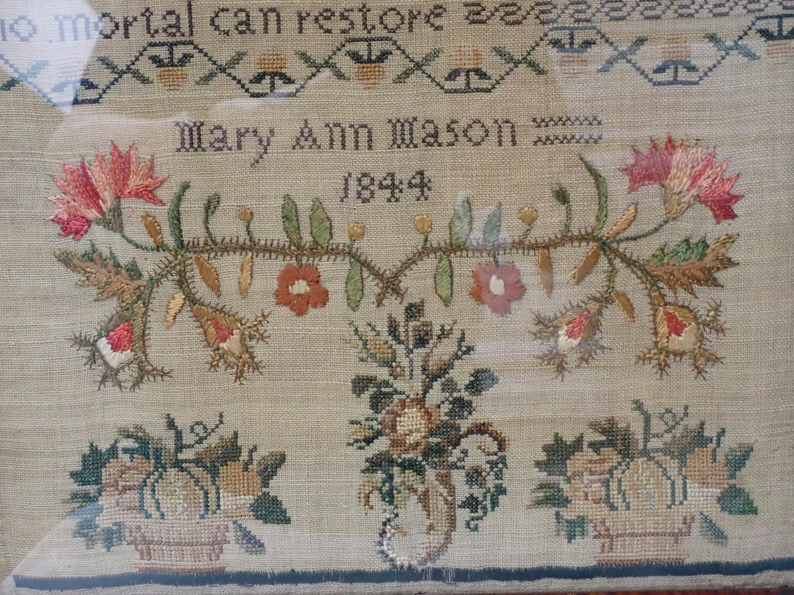 1844 Mary Ann Mason Sampler - 2