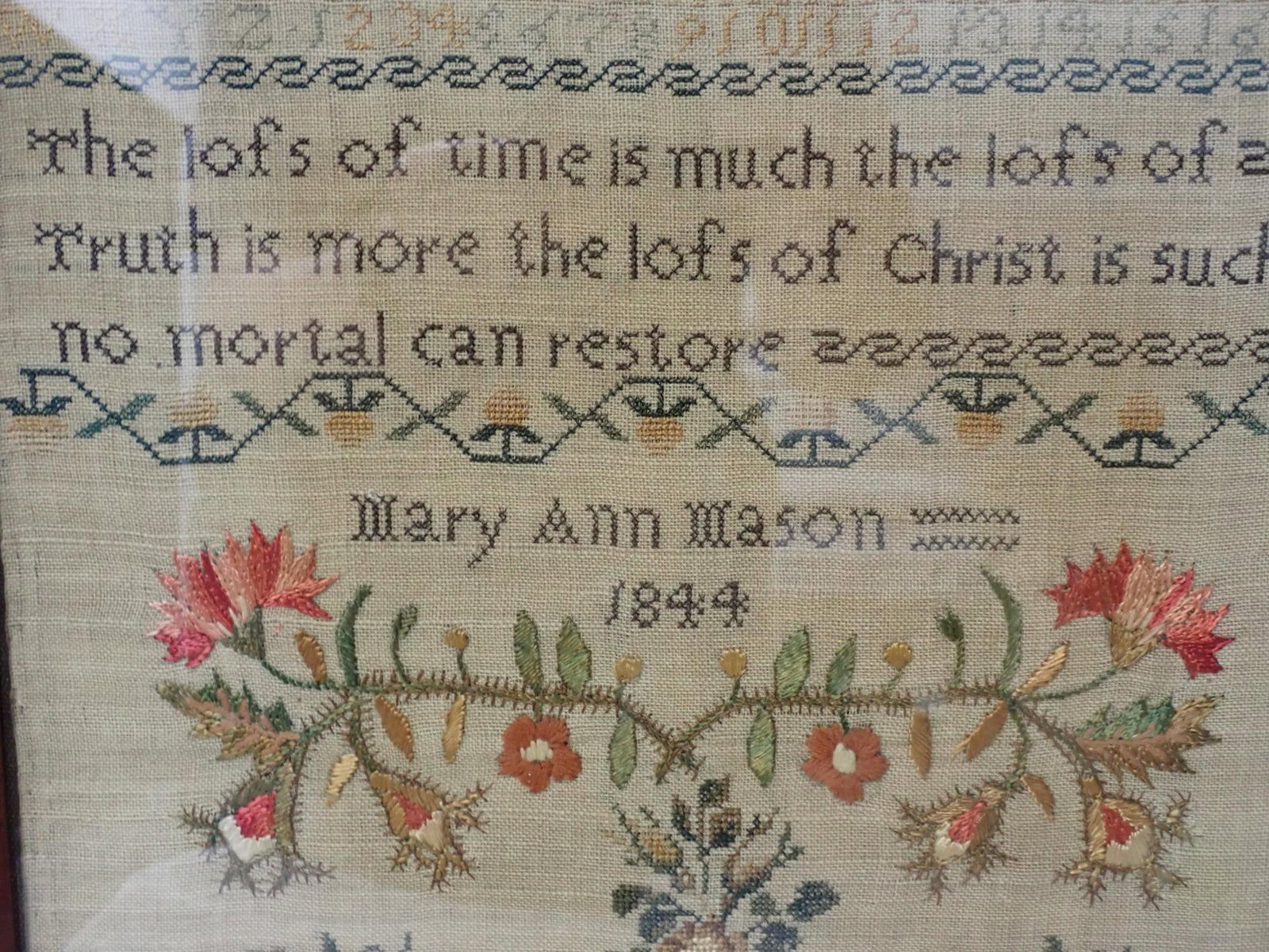 1844 Mary Ann Mason Sampler - 3