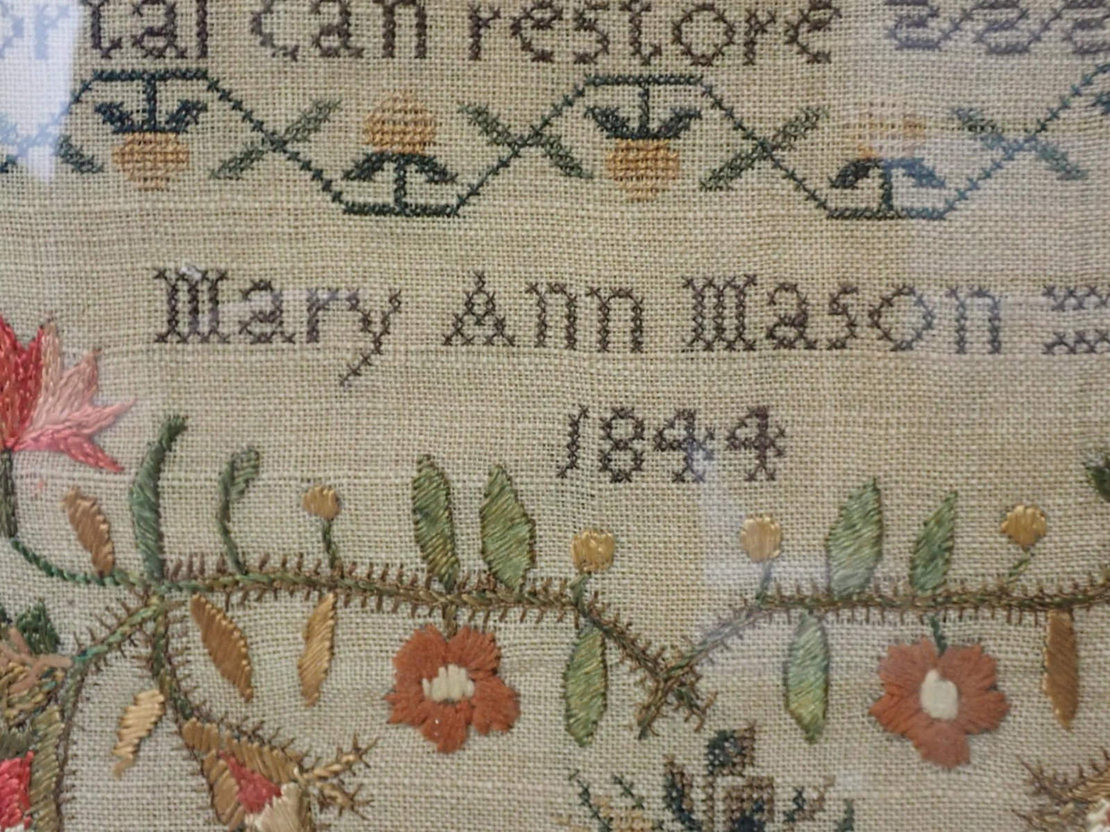 1844 Mary Ann Mason Sampler - 4
