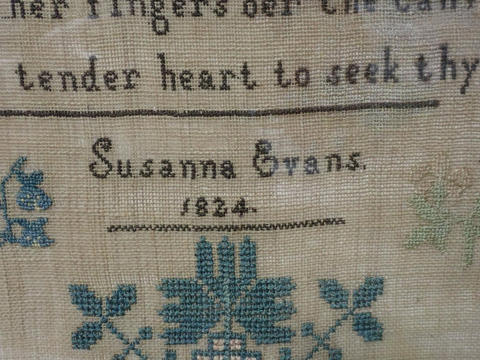 1824 Susanne Evans Sampler - 3