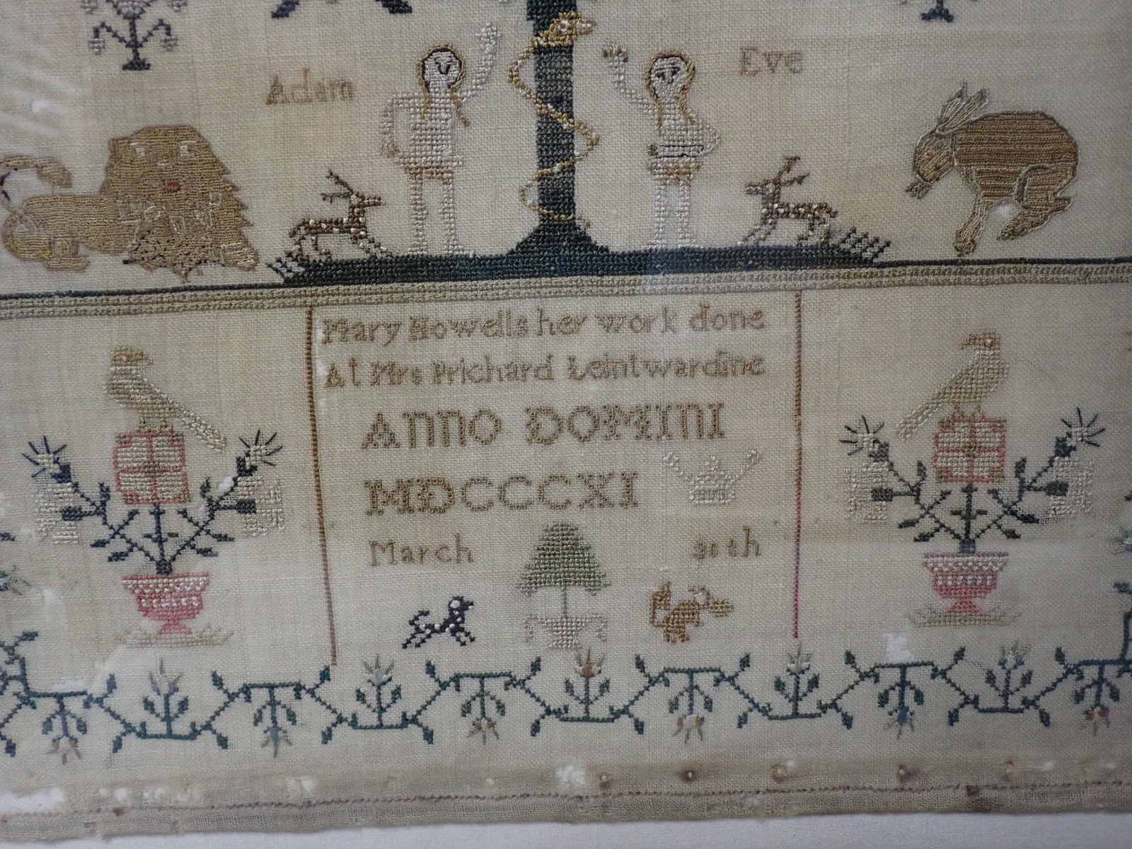 1811 Mary Howells Sampler - 3