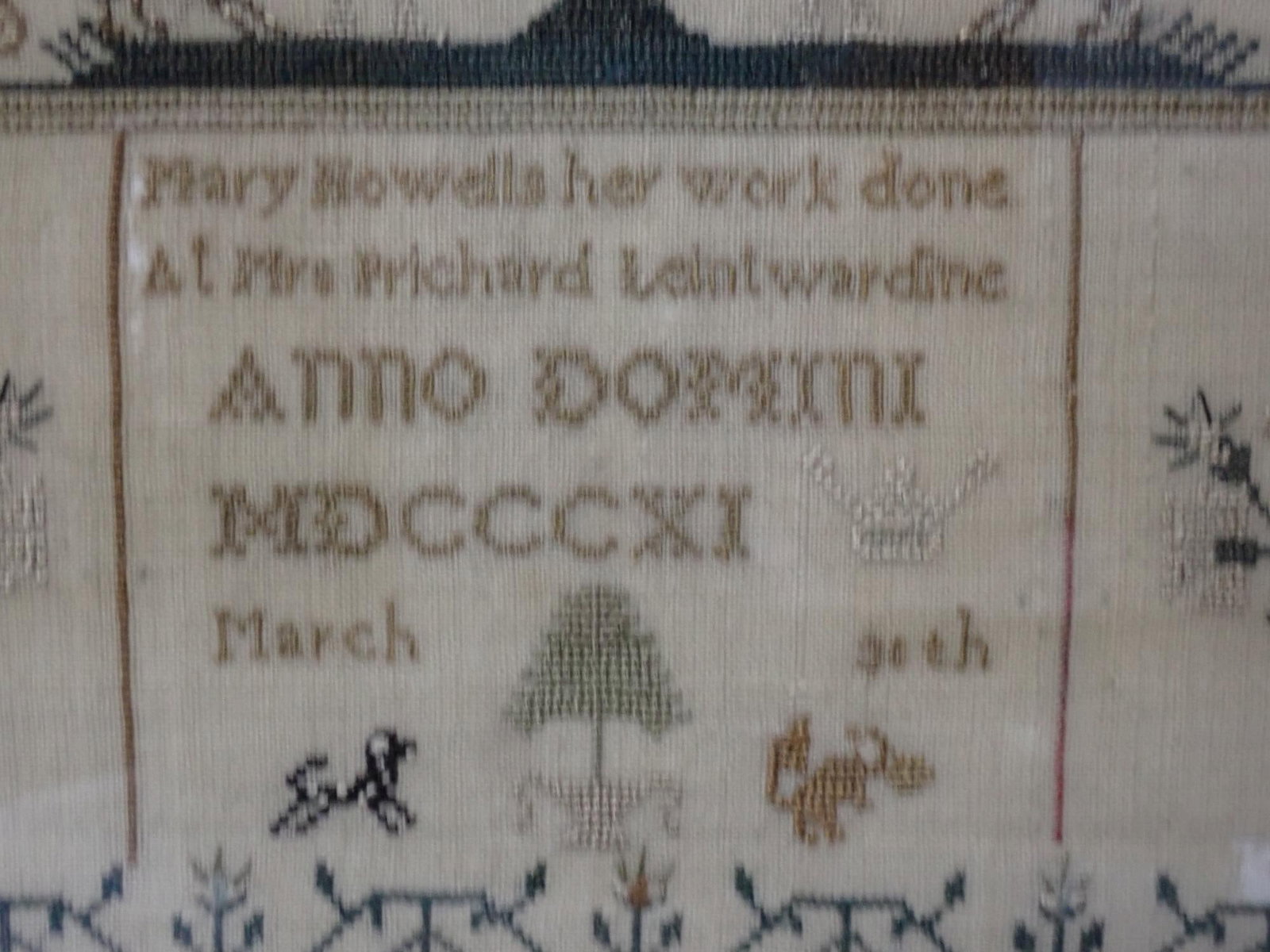 1811 Mary Howells Sampler - 8
