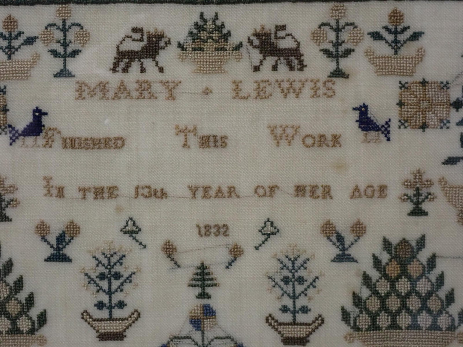 1832 Mary Lewis Sampler - 5